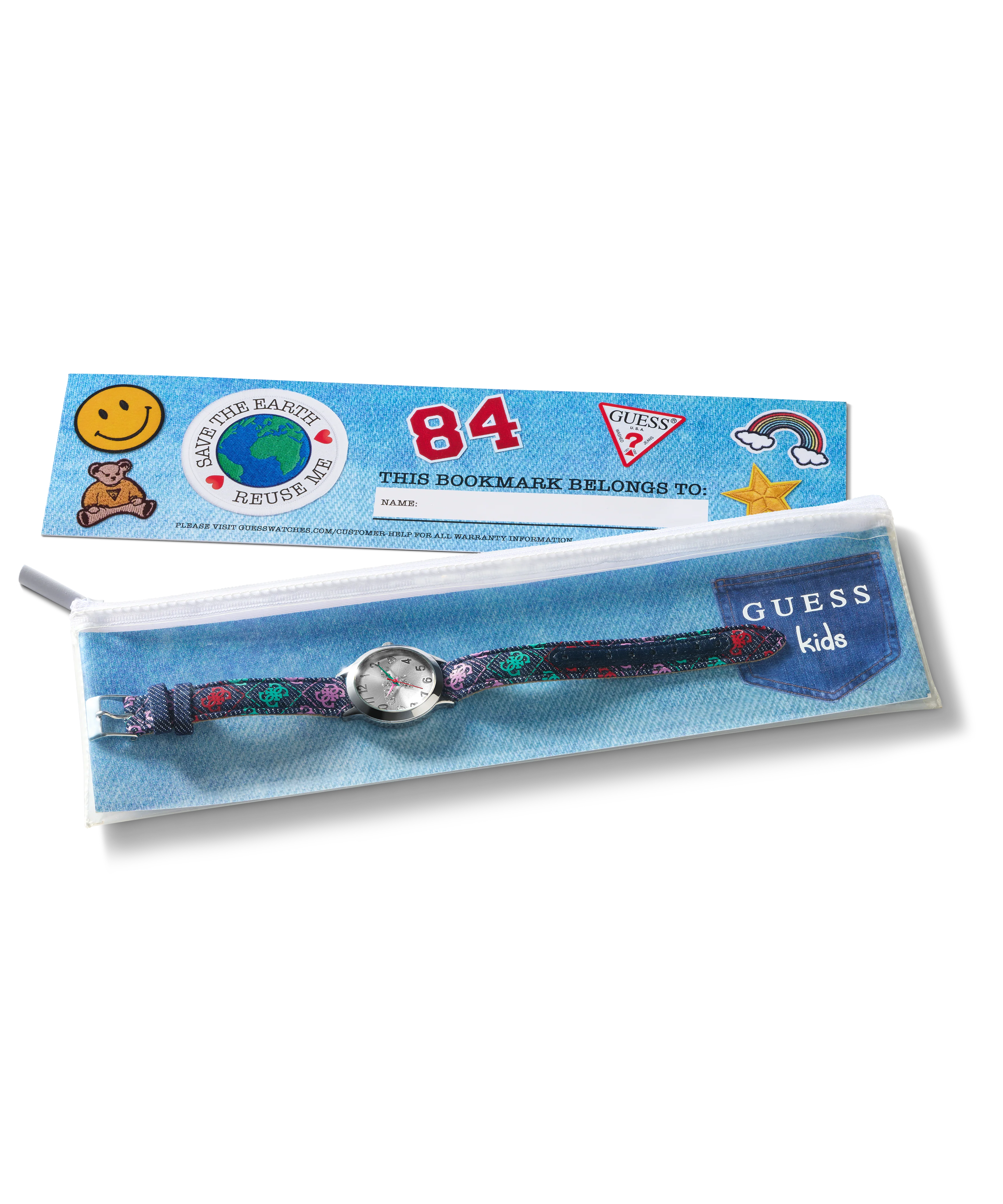 GUESS Kids Blue Silver Tone Analog Watch