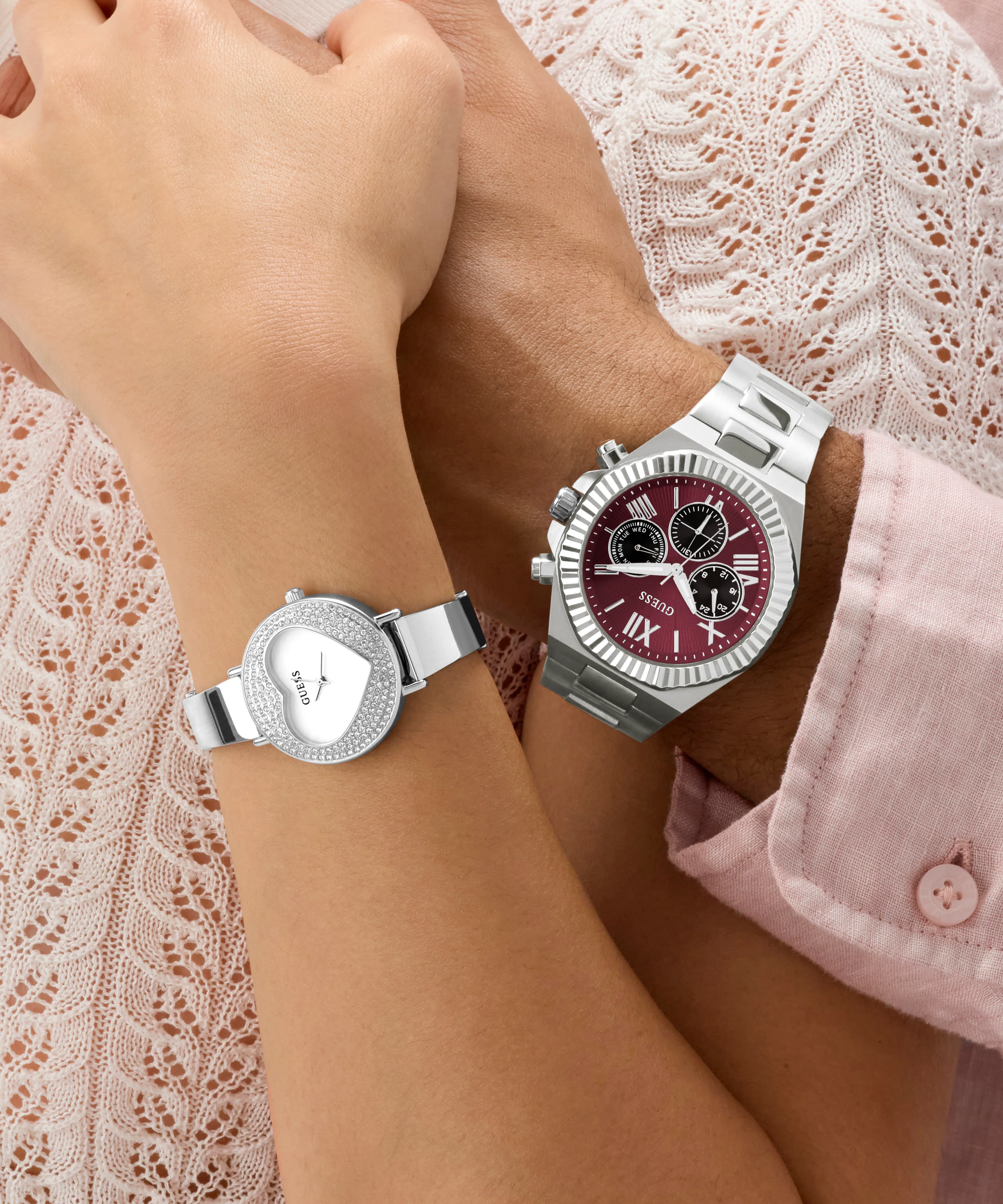 GUESS Ladies Silver Tone Analog Watch