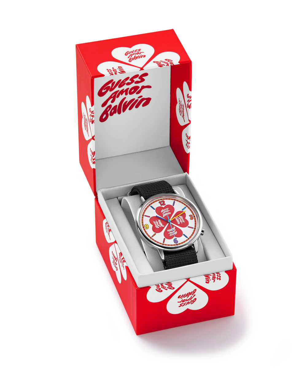 LIMITED EDITION J BALVIN X AMORE SILVER & NYLON STRAP WATCH