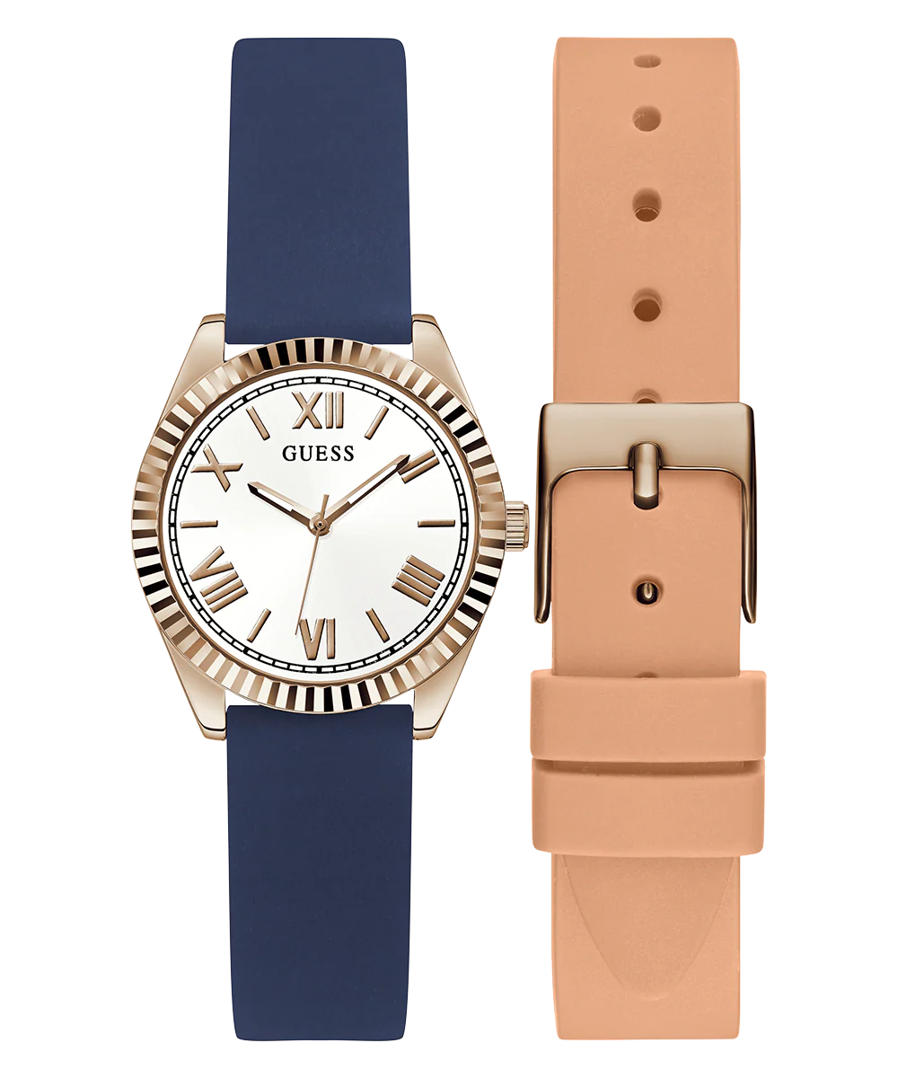 GUESS Ladies Rose Gold Tone Analog Watch Gift Set