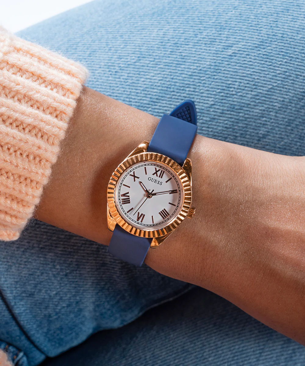 GUESS Ladies Rose Gold Tone Analog Watch Gift Set