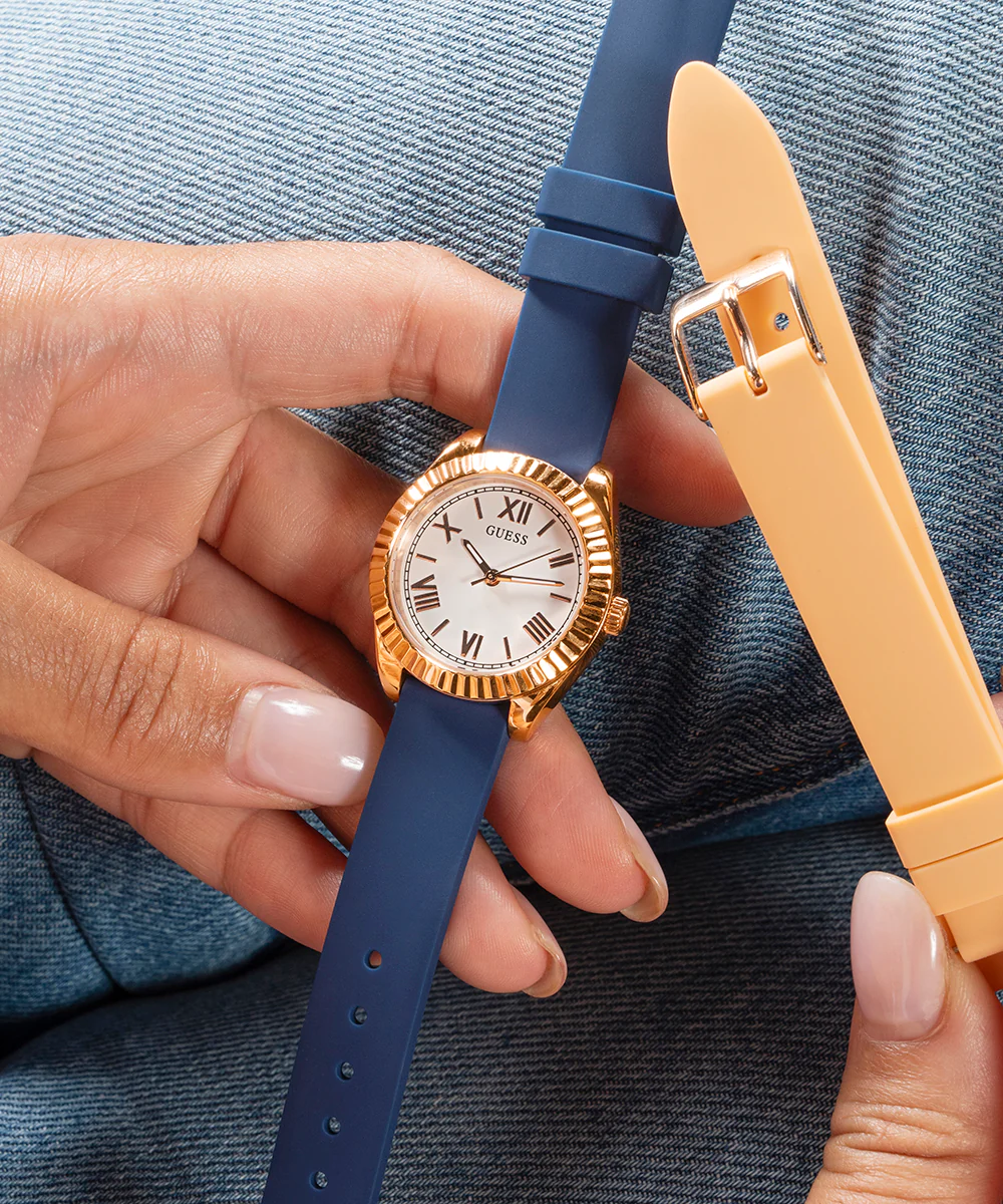 GUESS Ladies Rose Gold Tone Analog Watch Gift Set