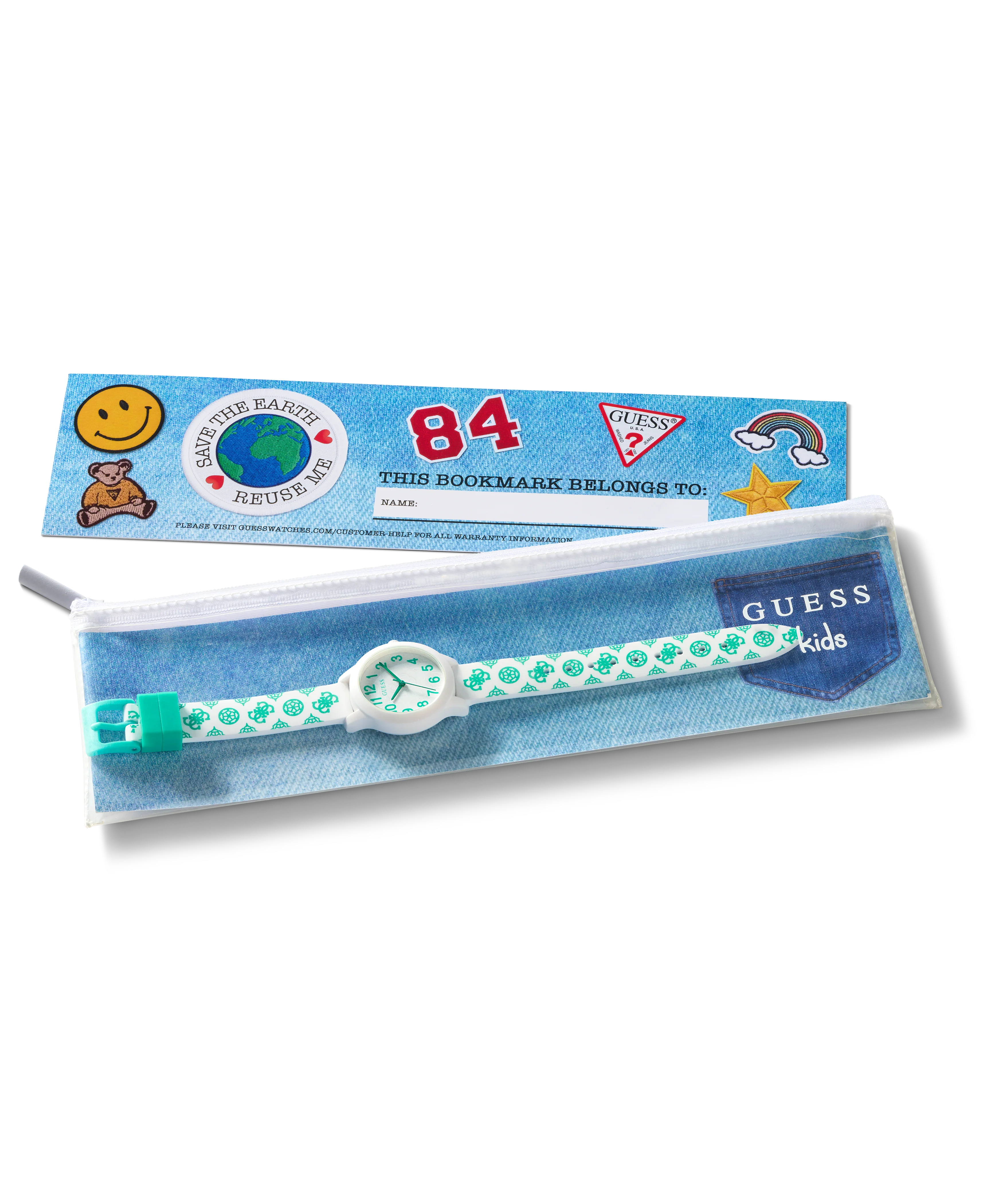 GUESS Kids Turquoise White Analog Watch