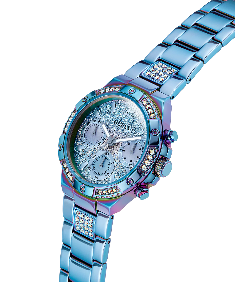 GUESS Ladies Iridescent Blue Multi-function Watch