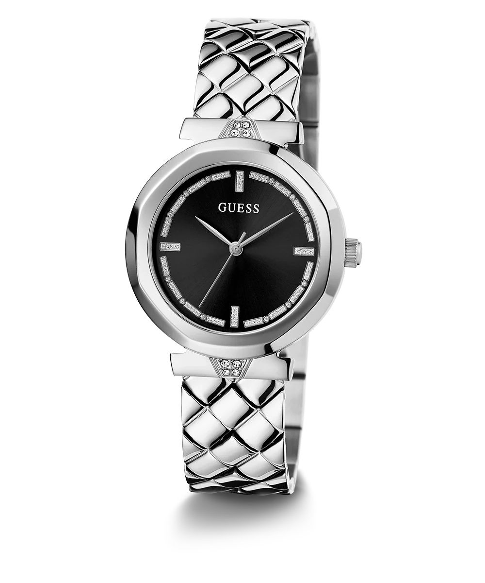 GUESS Ladies Silver Tone Analog Watch