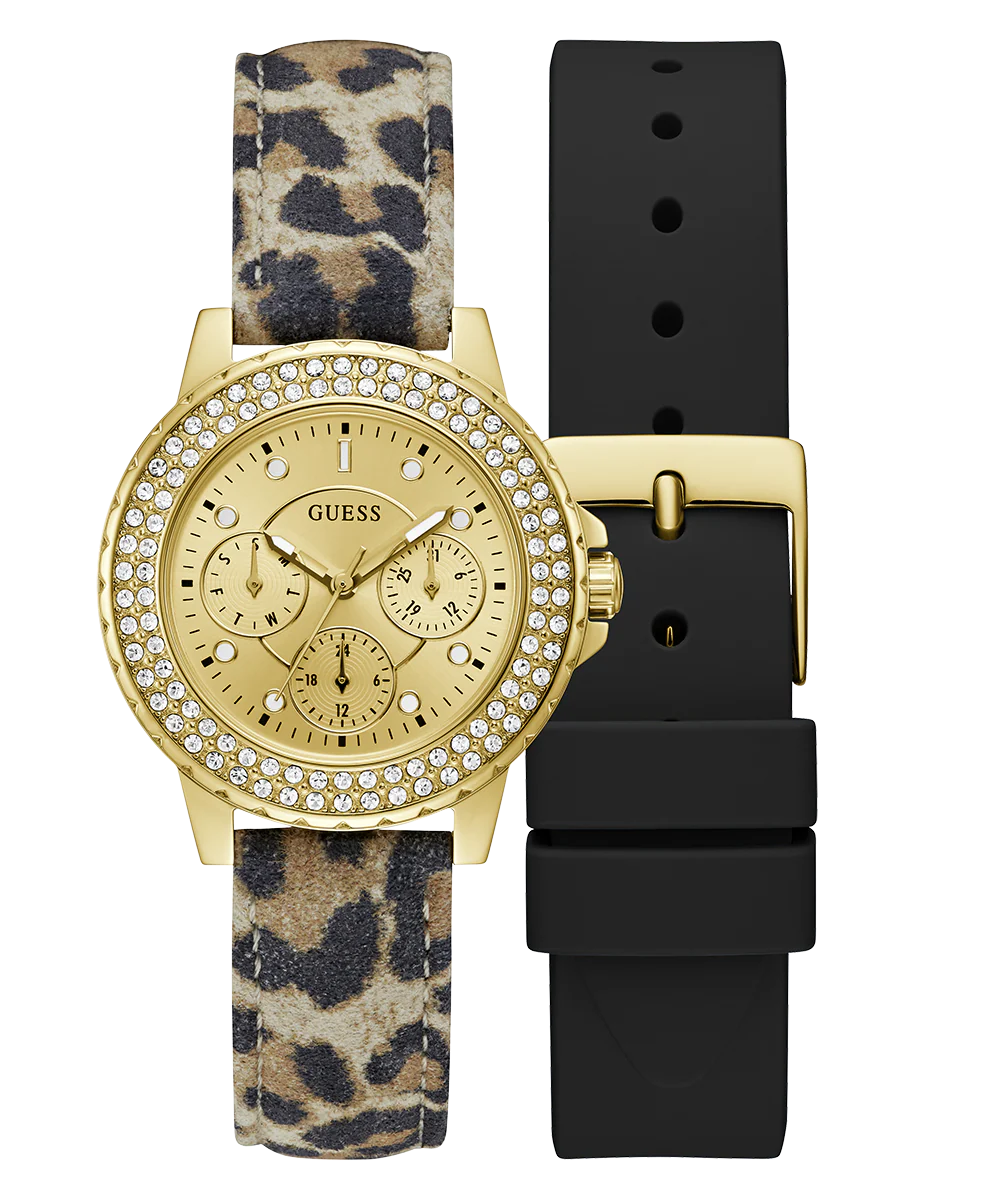 GUESS Ladies Gold Tone Multi-function Watch Box Set