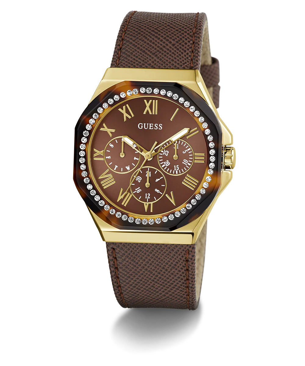 1336-guess-ladies-brown-gold-tone-multi-function-watch-1.webp GUESS Ladies Brown Gold Tone Multi-function Watch