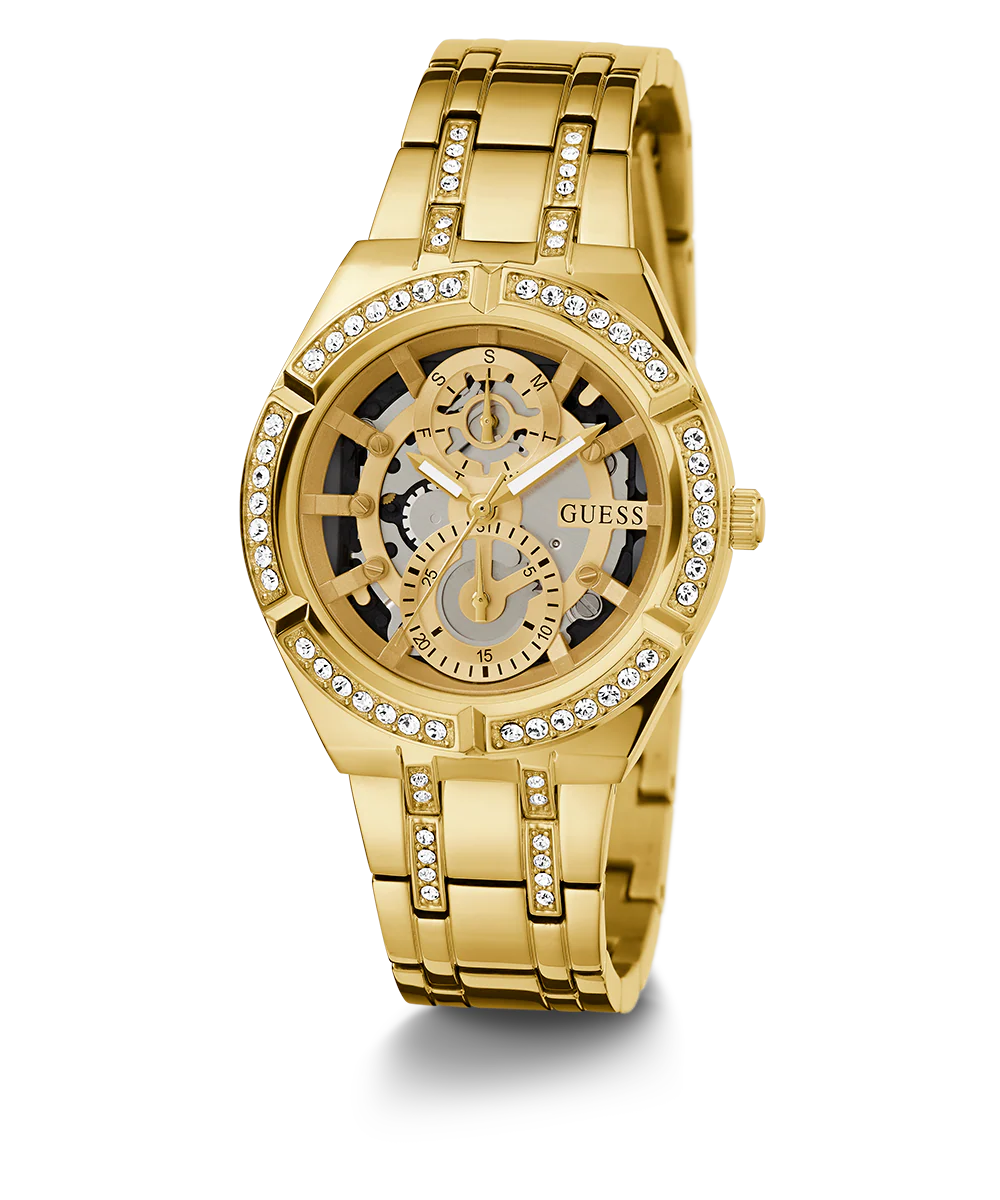 GUESS Ladies Gold Tone Multi-function Watch