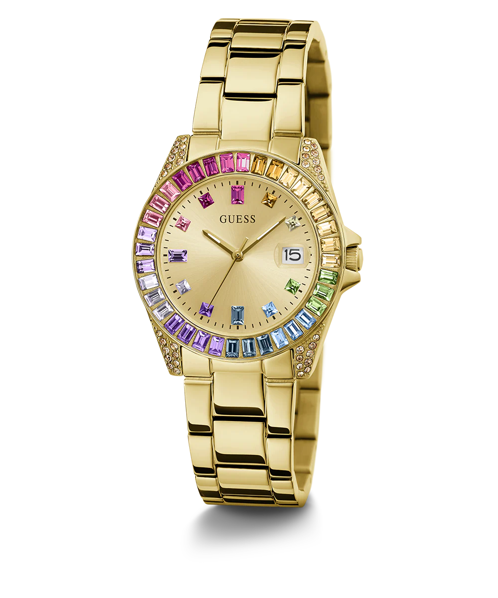 GUESS Ladies Gold Tone Date Watch