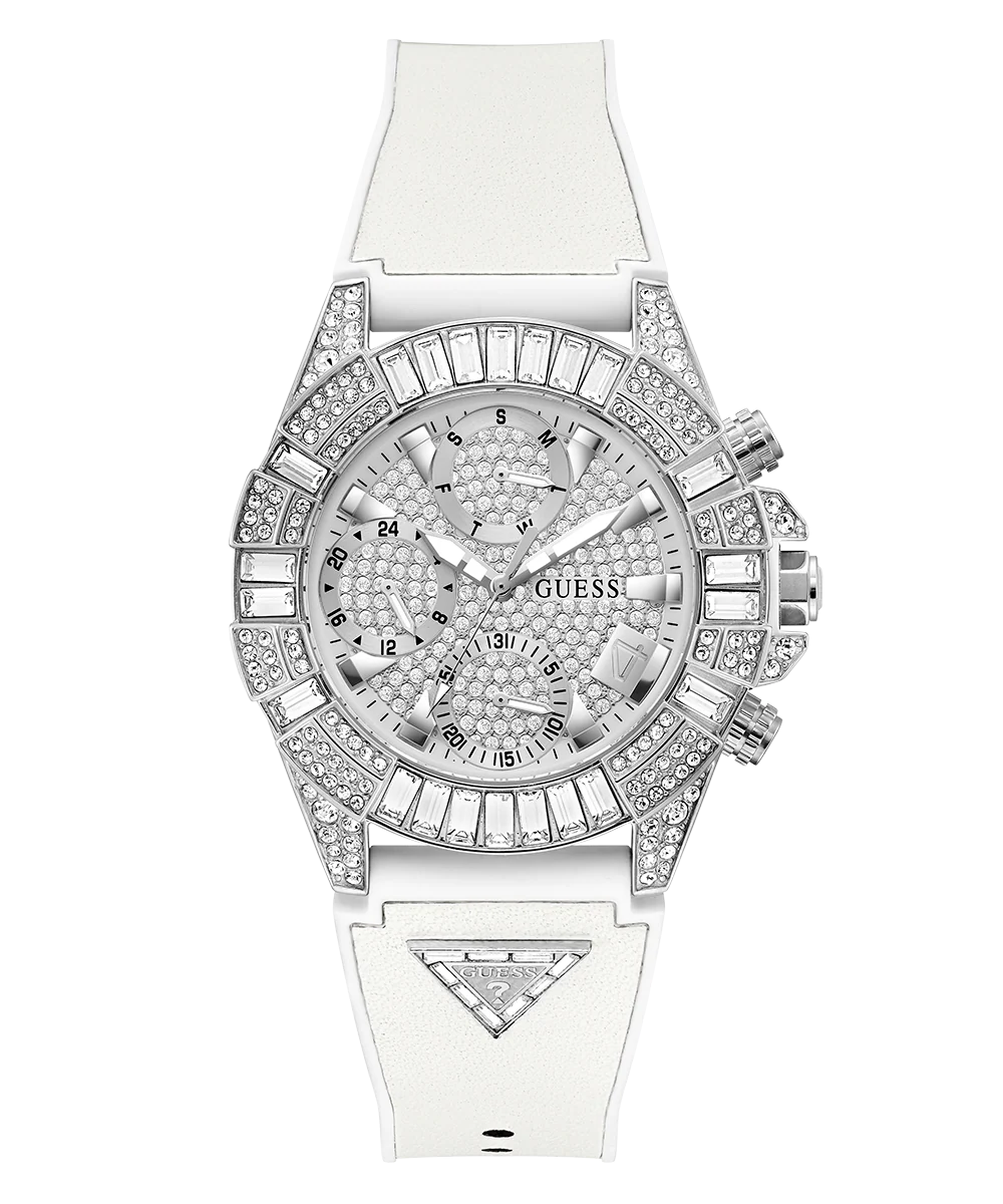 40th Anniversary Special Edition GUESS Ladies White Silver Tone Multi-function Watch