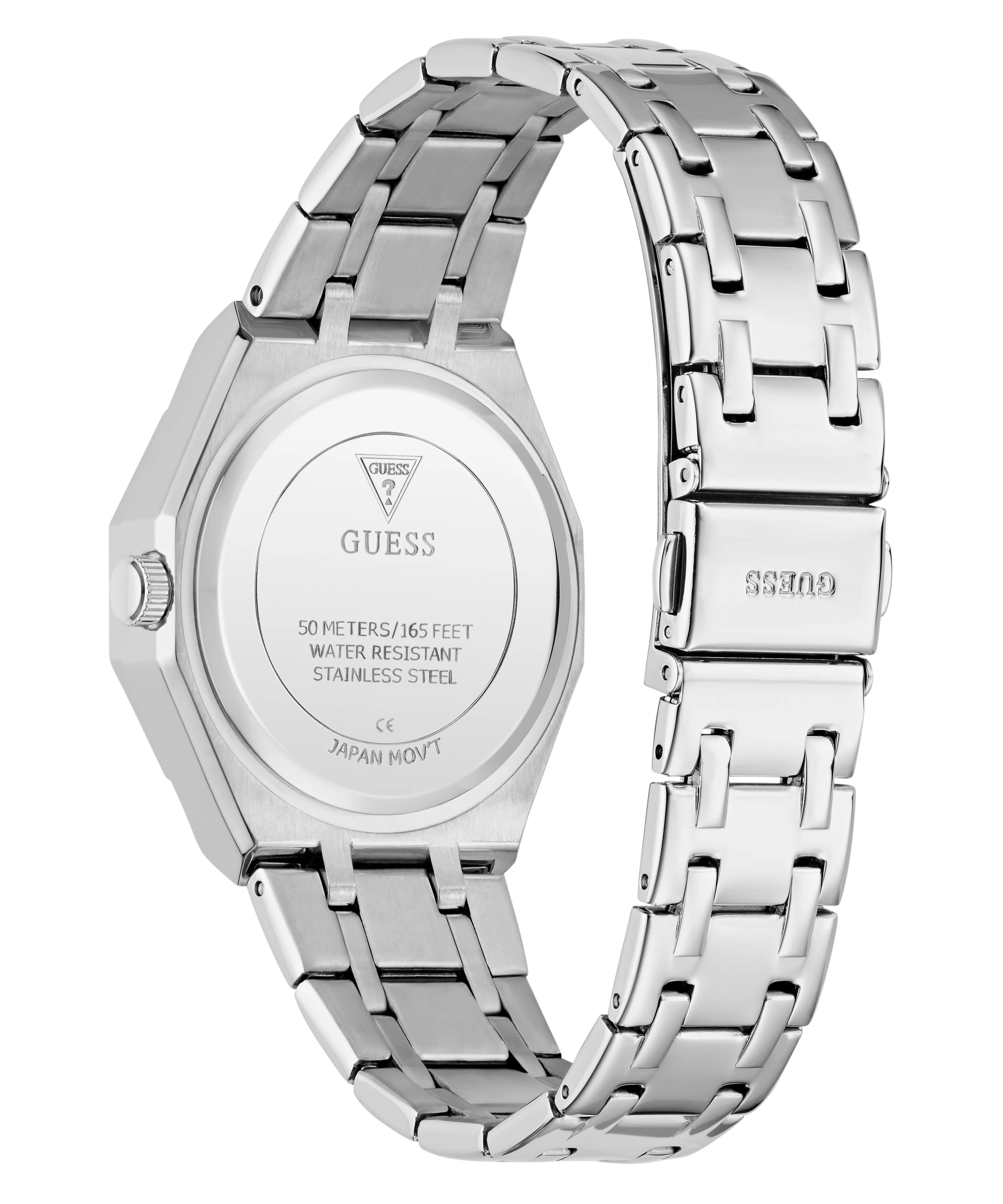 GUESS Ladies Silver Tone Multi-function Watch with Swarovski ReCreated™ crystals