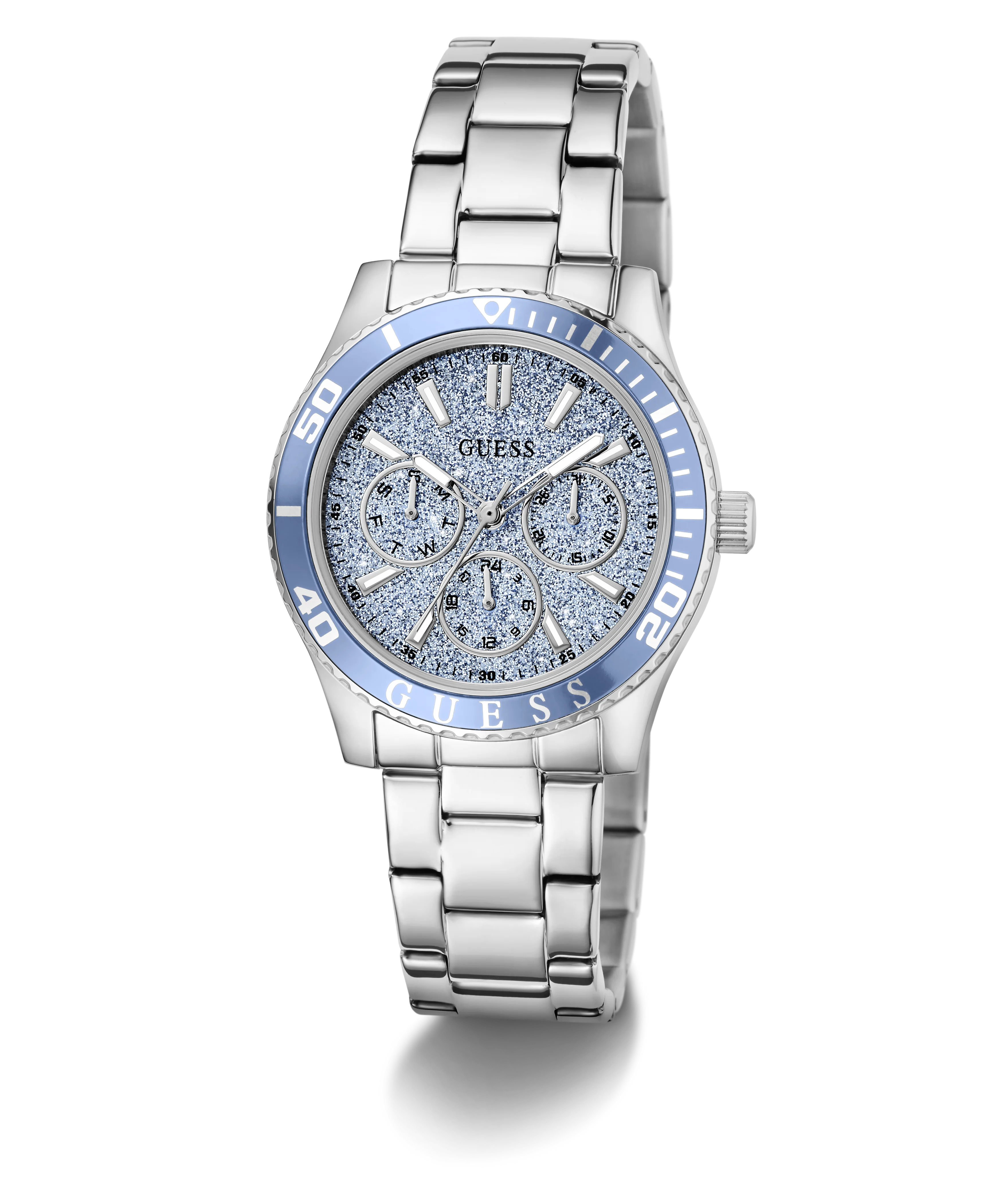 GUESS Ladies Silver Tone Analog Watch