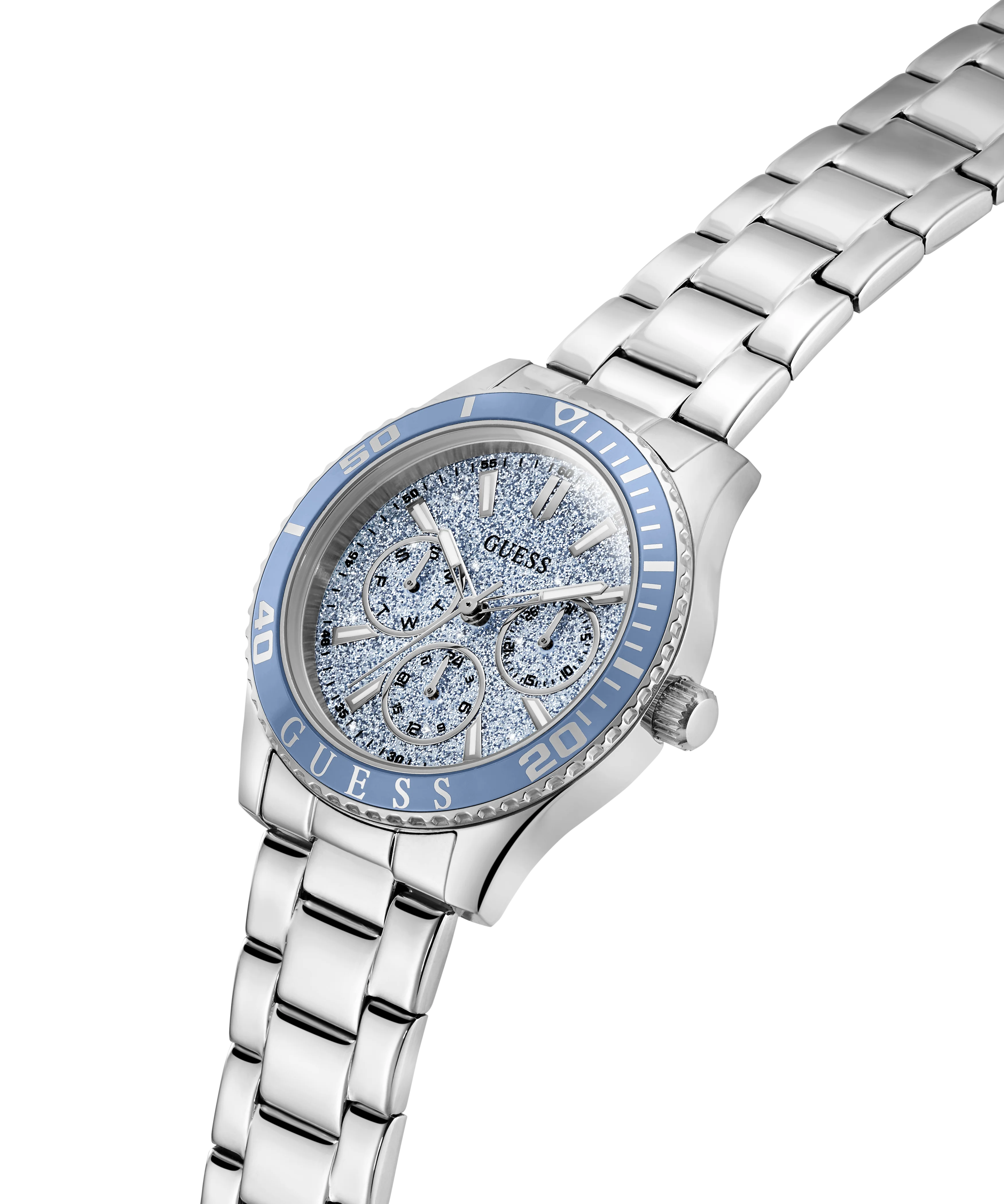 GUESS Ladies Silver Tone Analog Watch