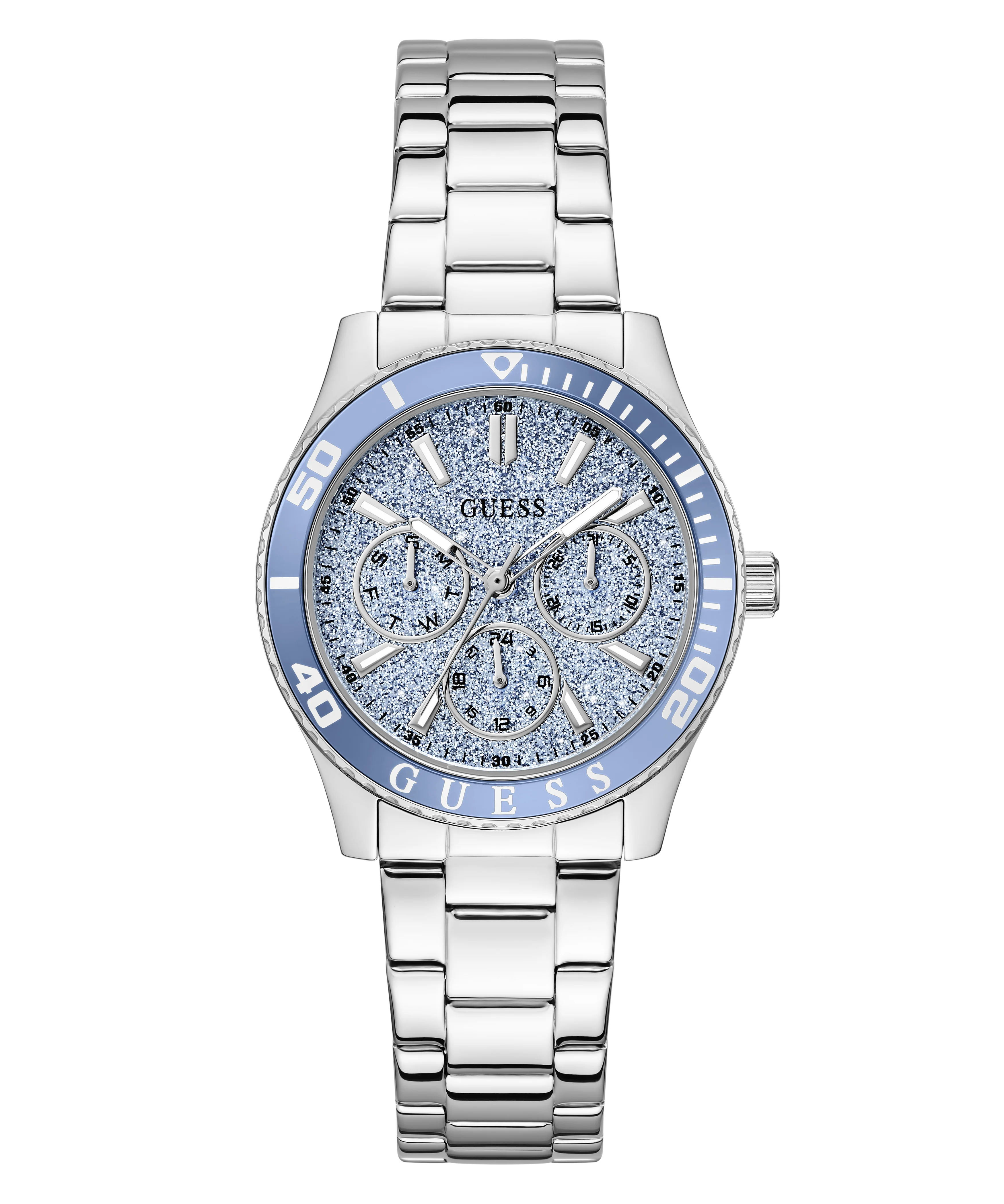GUESS Ladies Silver Tone Analog Watch