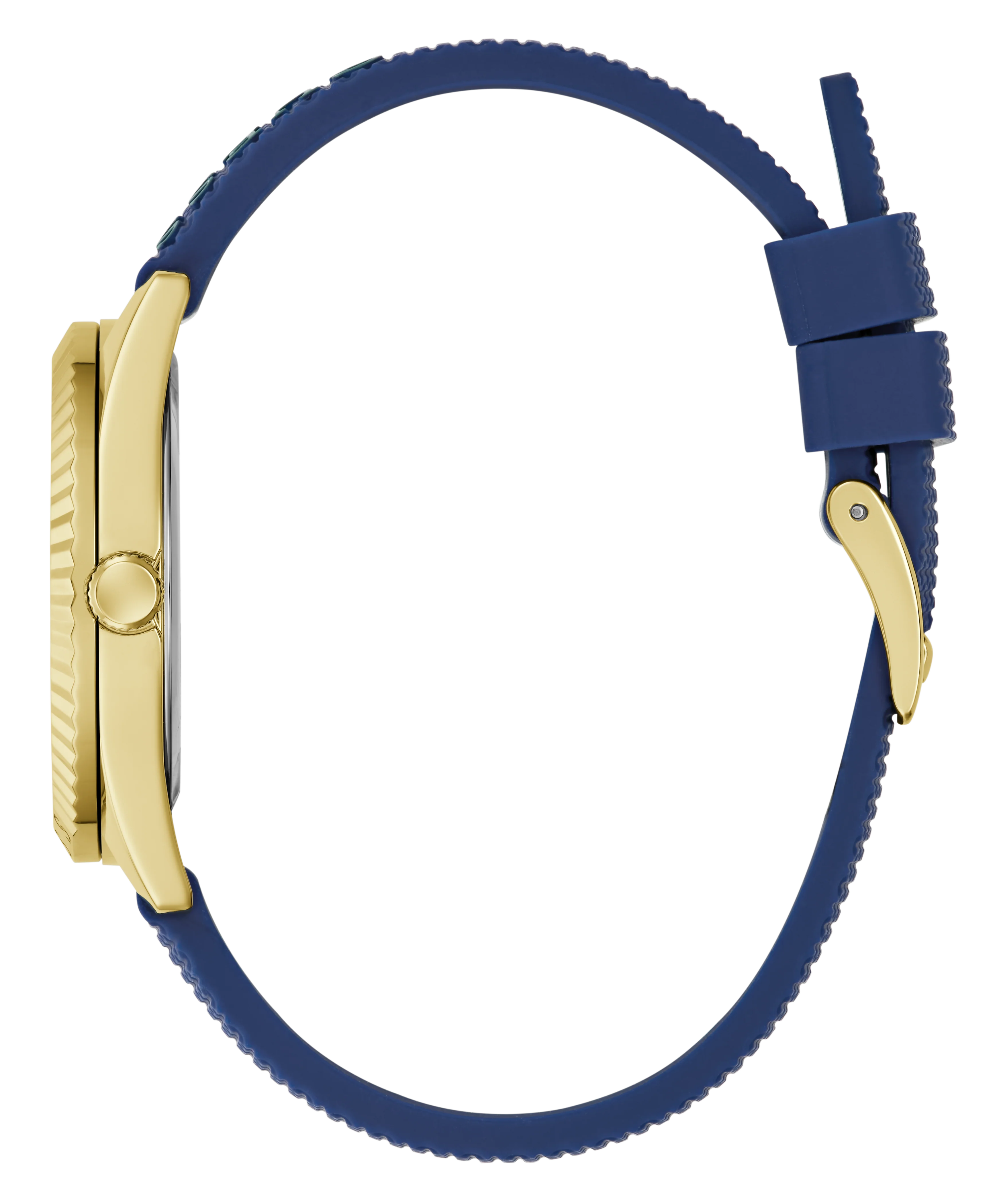 GUESS Ladies Blue Gold Tone Analog Watch