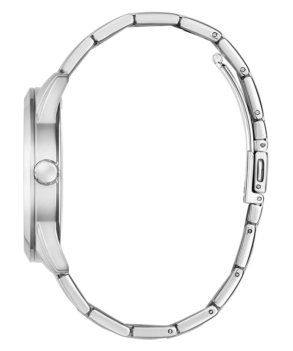 GUESS Mens Silver Tone Analog Watch Gift Set