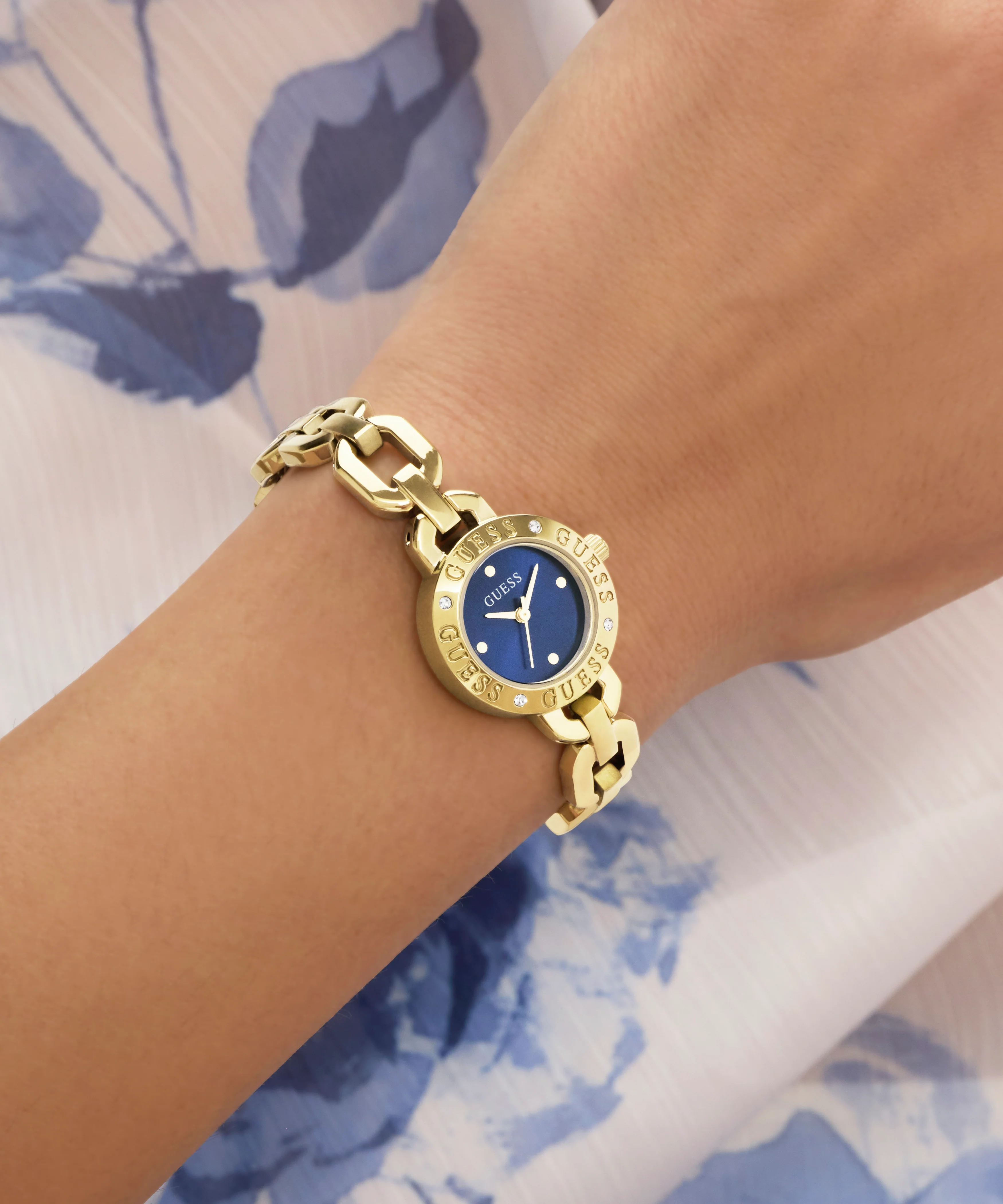 GUESS Ladies Siren Gold Tone Analog Watch