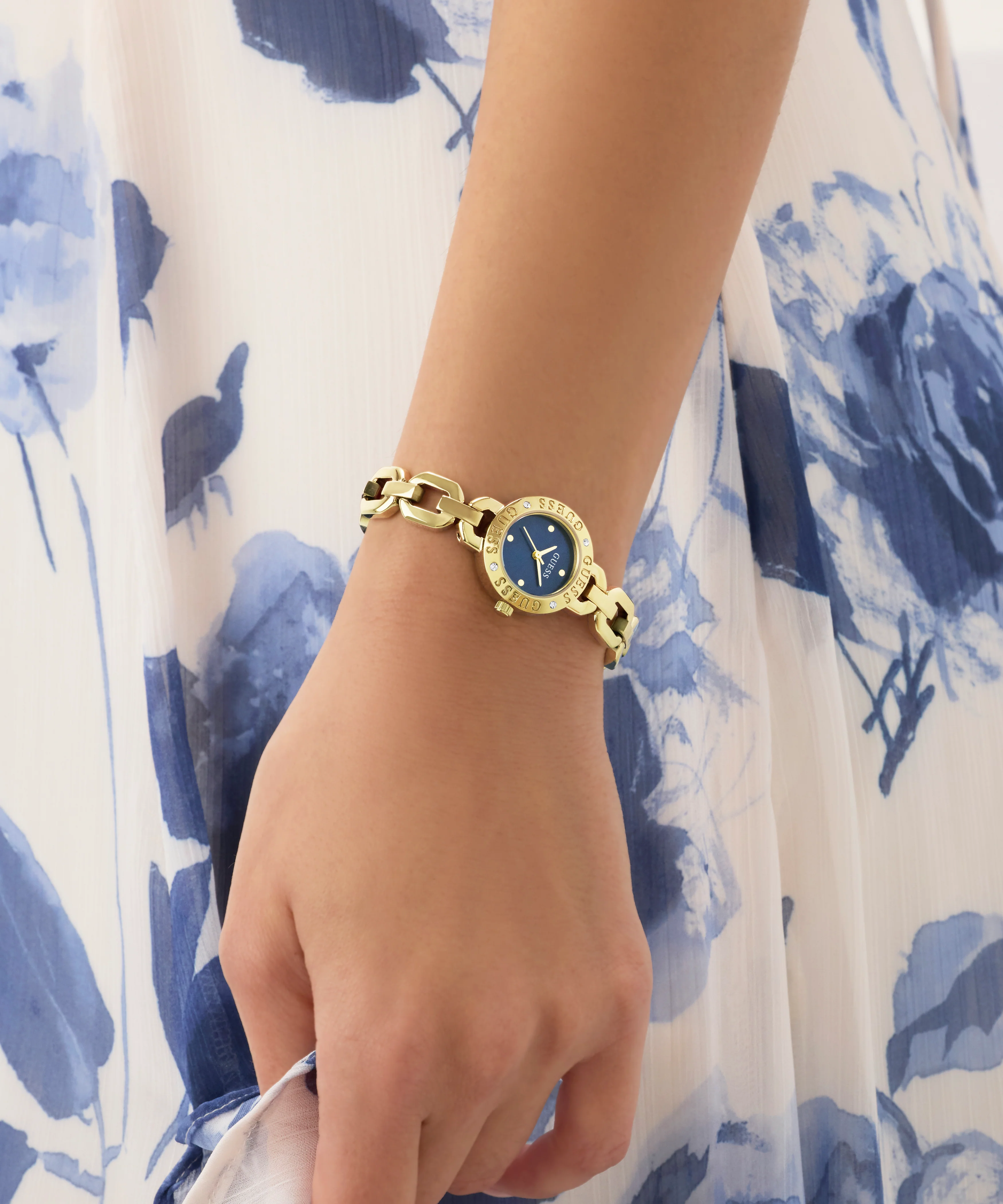 GUESS Ladies Siren Gold Tone Analog Watch