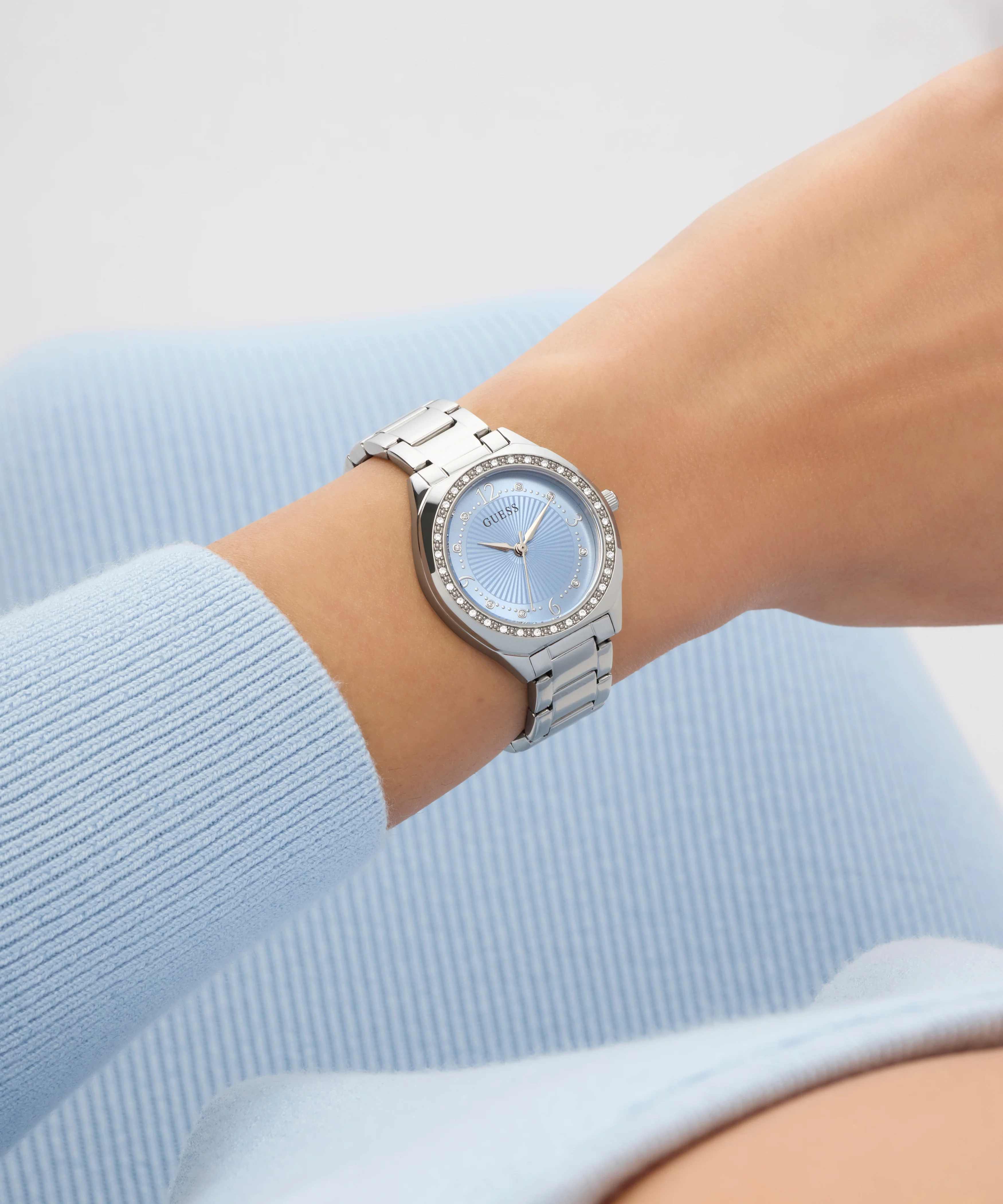 GUESS Ladies Silver Tone Analog Watch