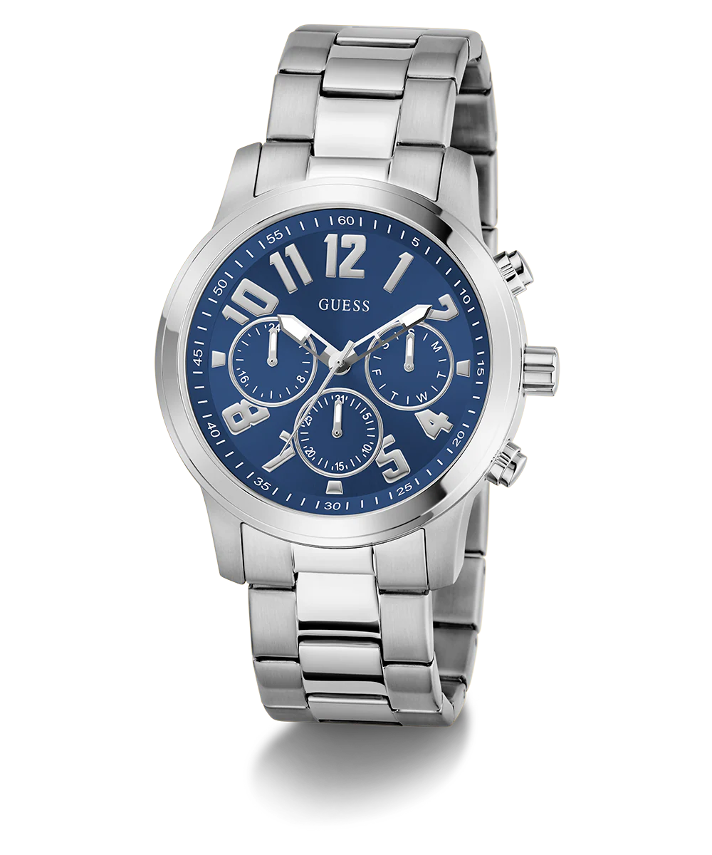 GUESS Mens Silver Tone Analog Watch