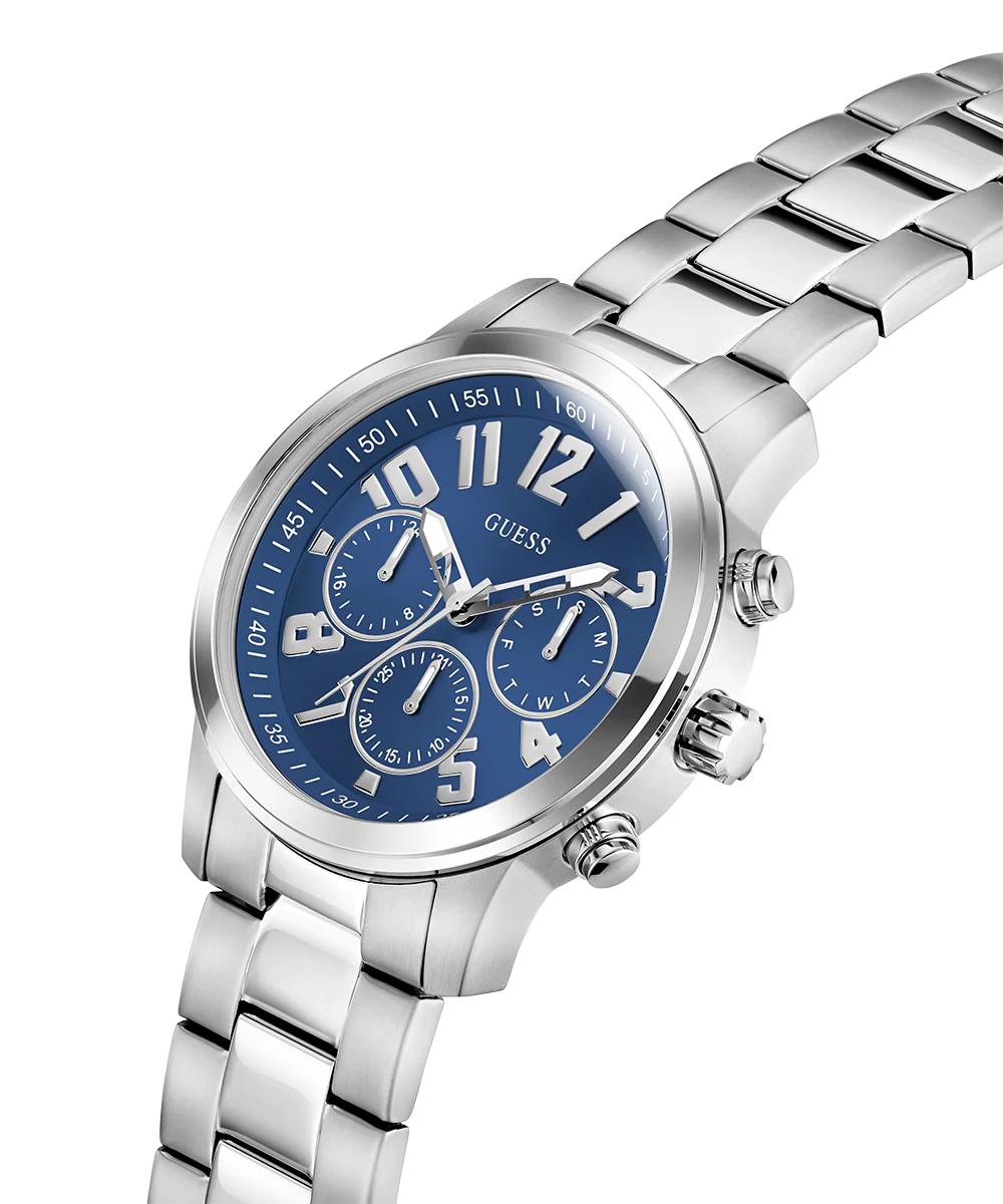 GUESS Mens Silver Tone Analog Watch