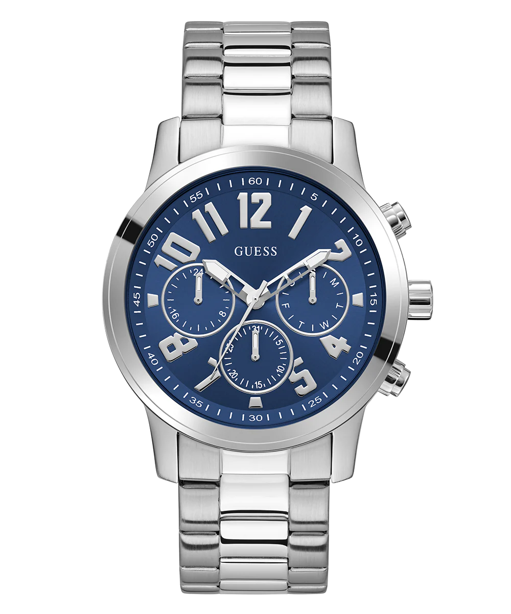 GUESS Mens Silver Tone Analog Watch