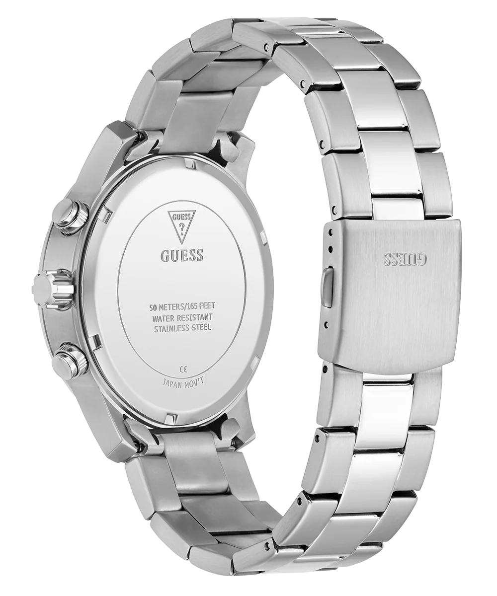 GUESS Mens Silver Tone Analog Watch