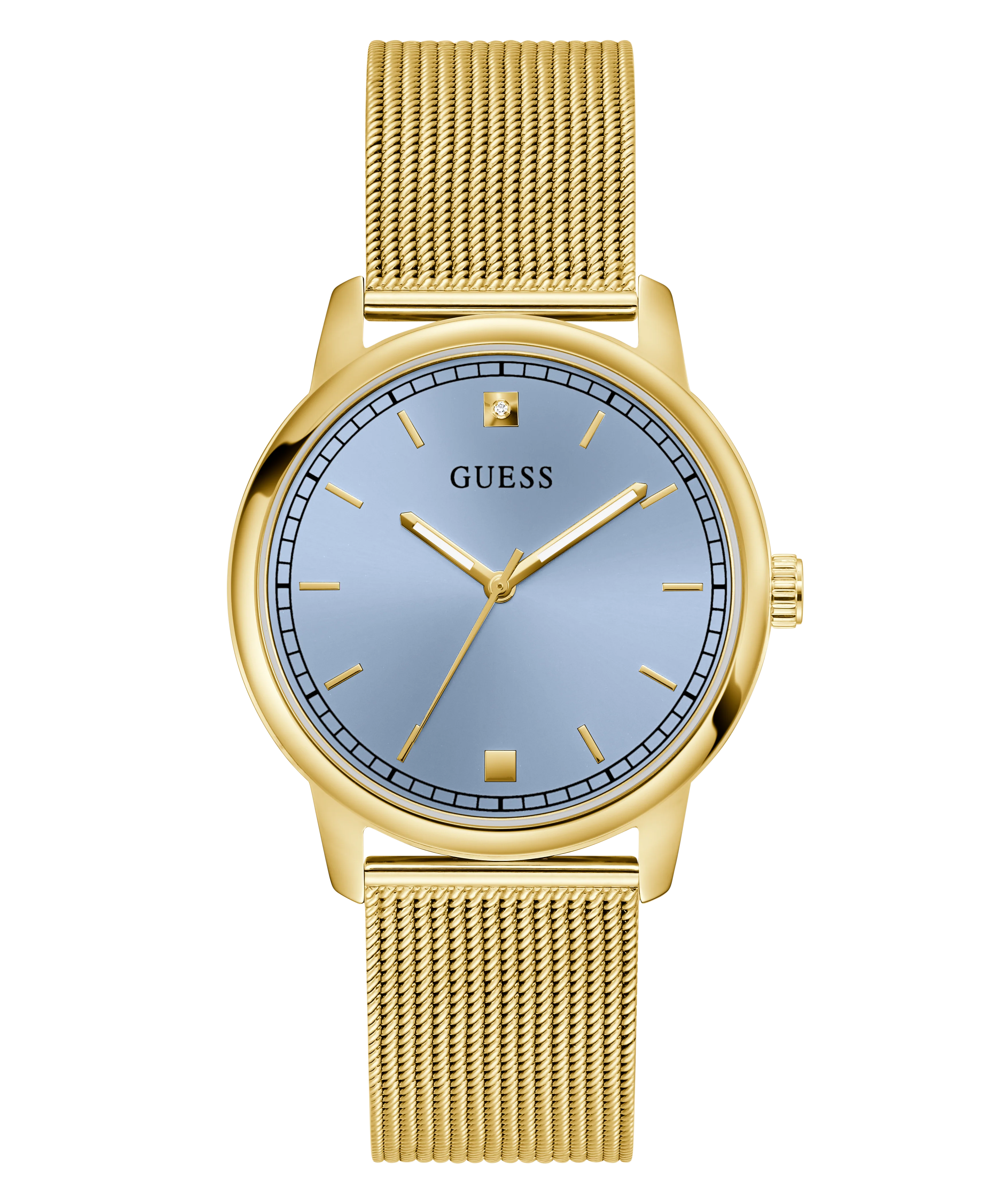 GUESS Mens Gold Tone Analog Watch