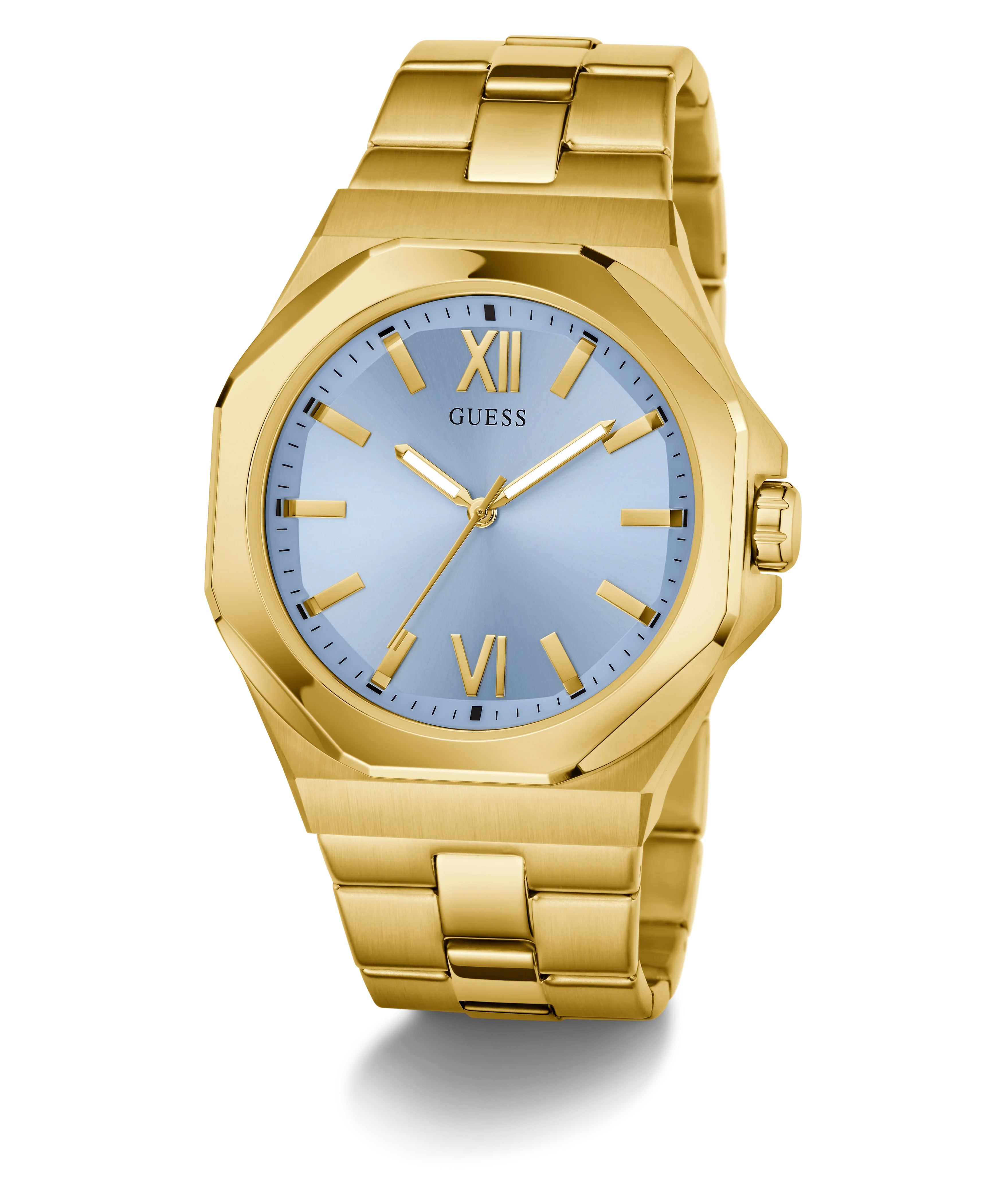 GUESS Mens Gold Tone Analog Watch