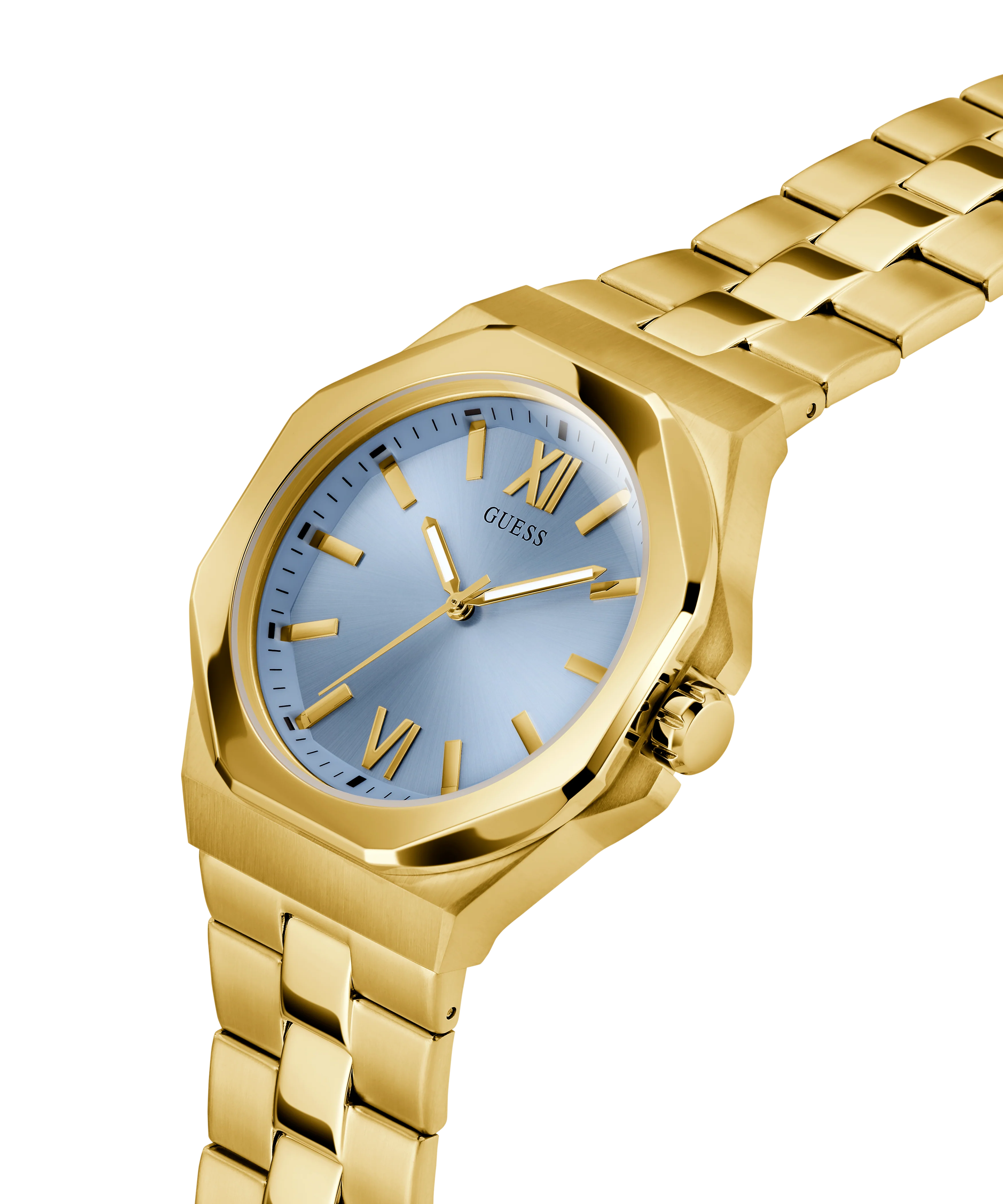 GUESS Mens Gold Tone Analog Watch
