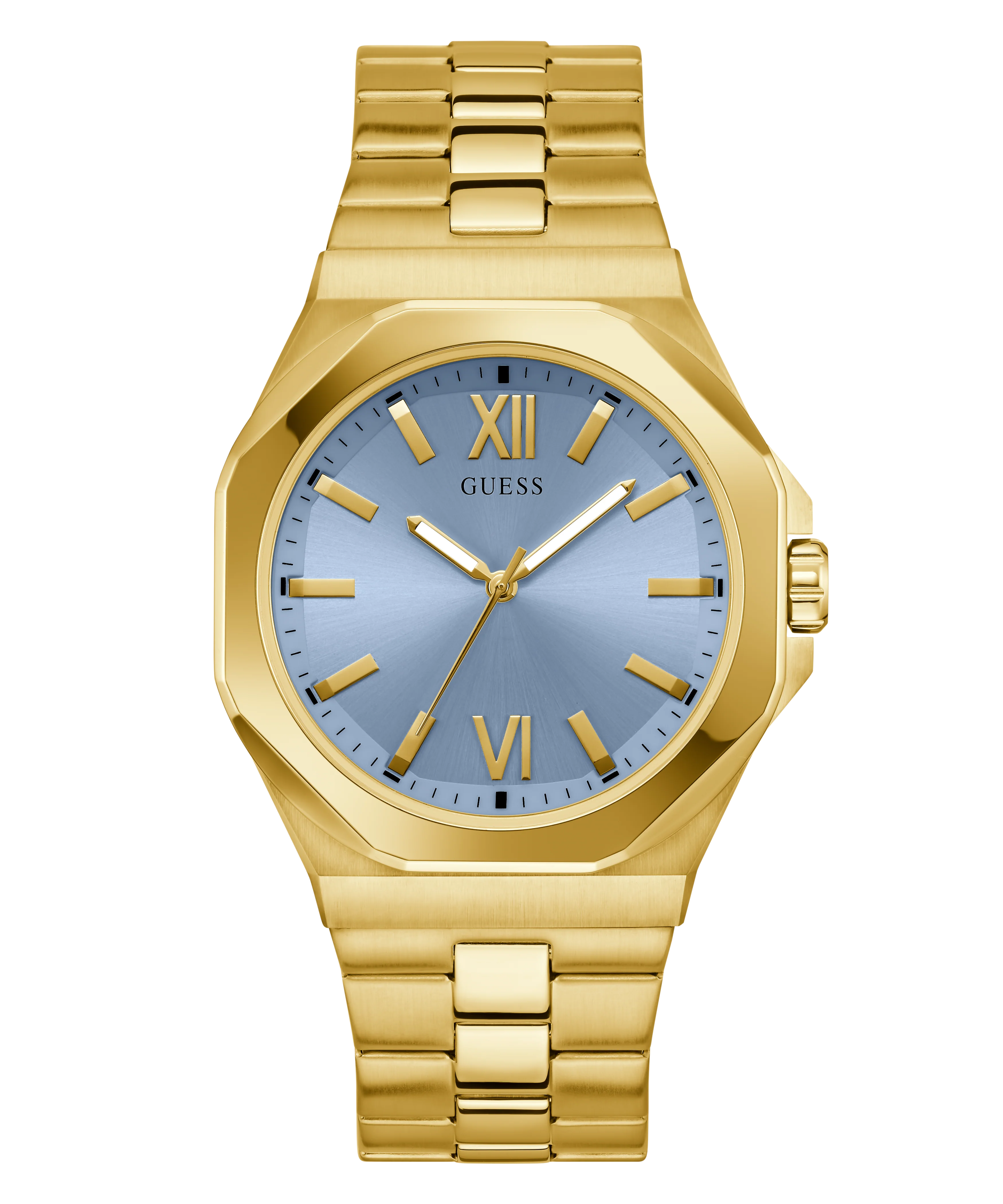 GUESS Mens Gold Tone Analog Watch