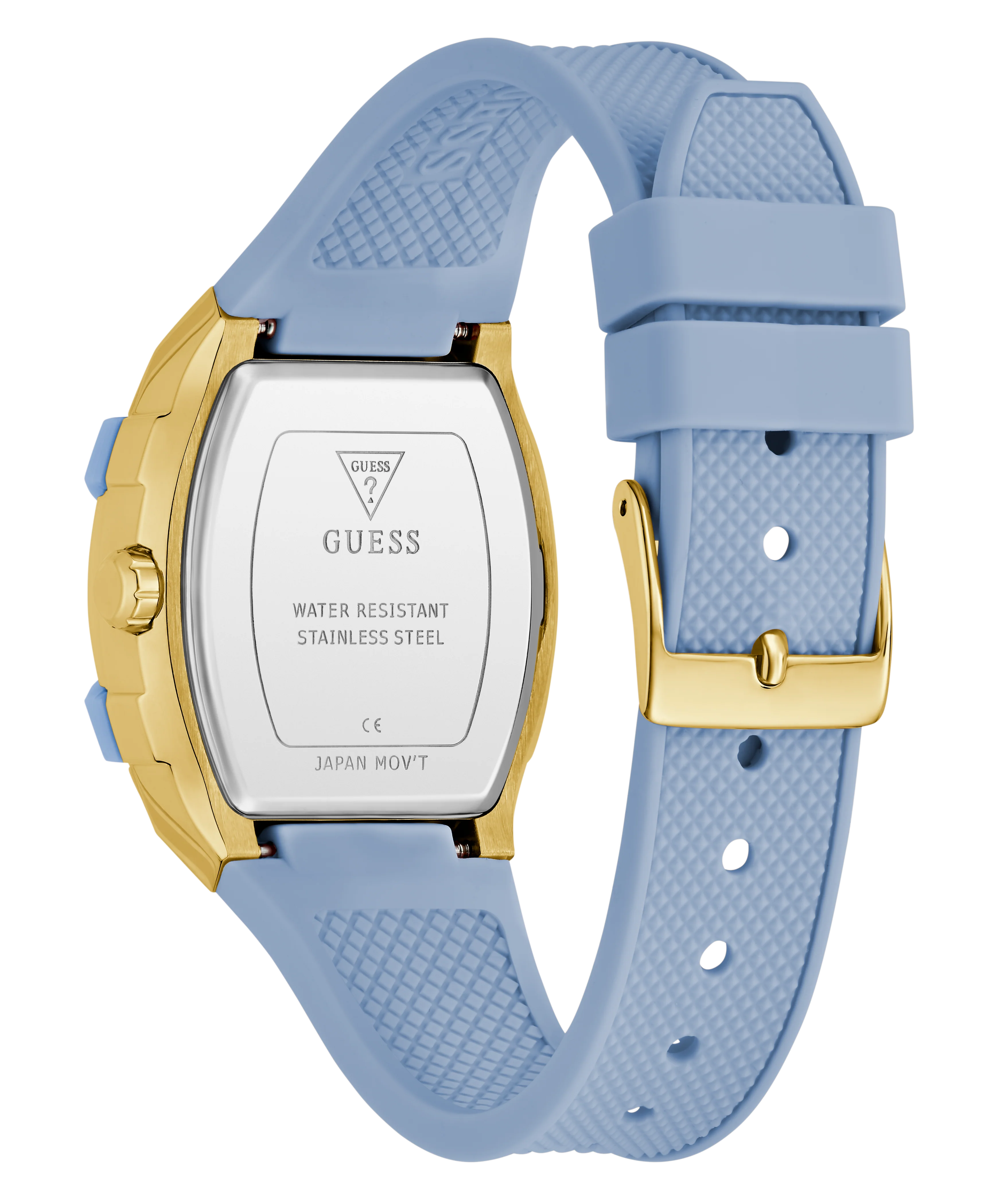 GUESS Ladies Blue Gold Tone Multi-function Watch