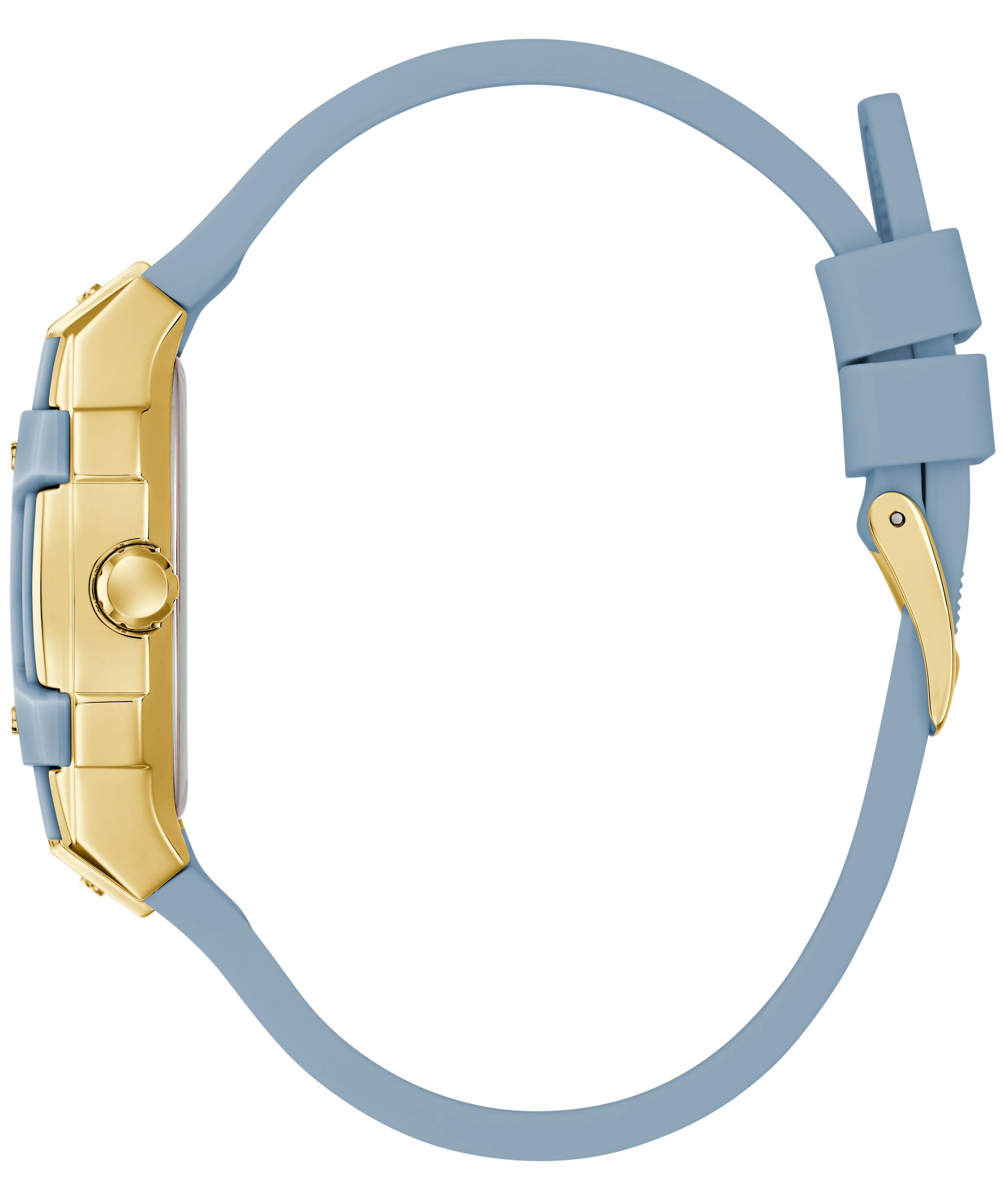 GUESS Ladies Blue Gold Tone Multi-function Watch
