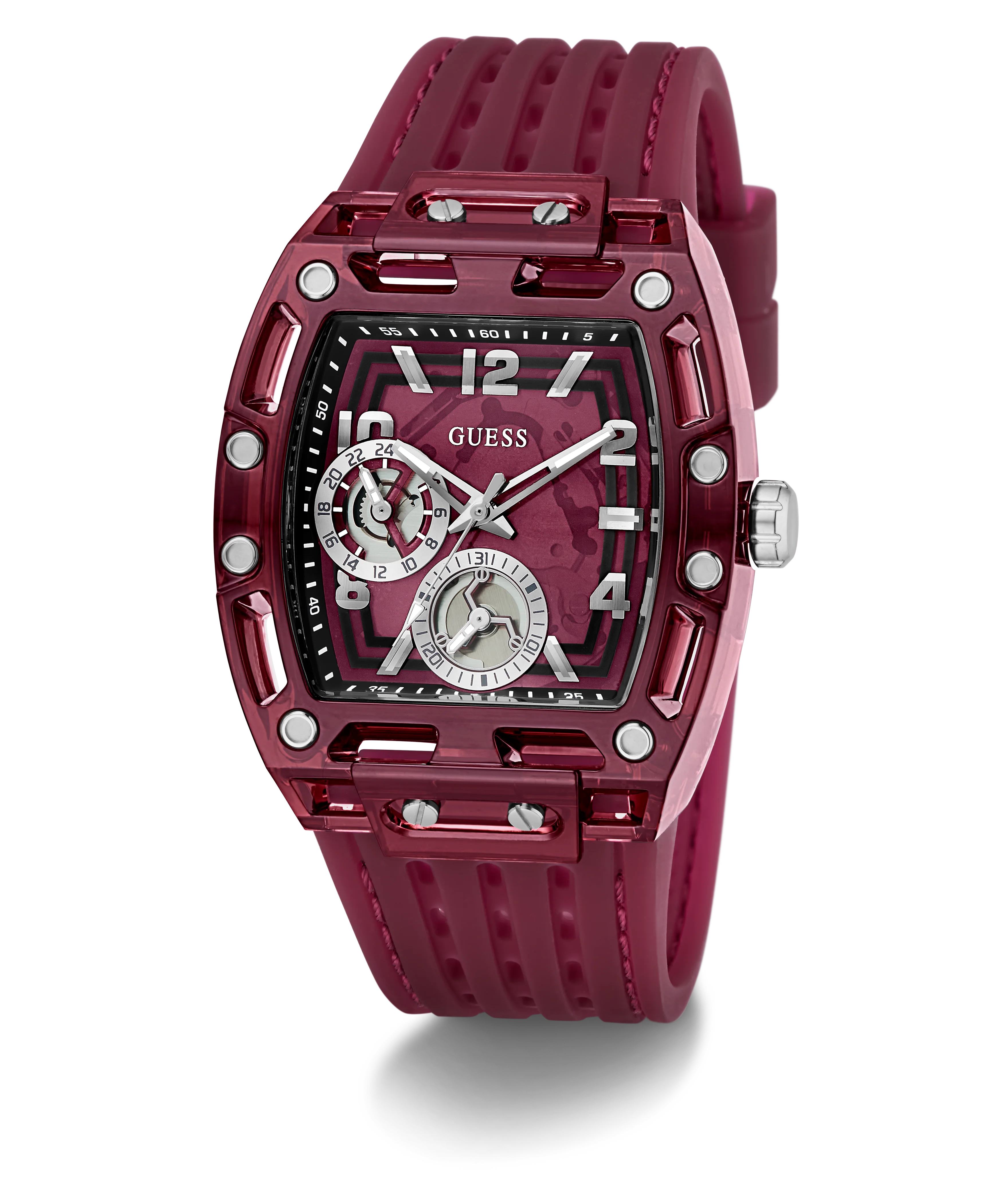 GUESS Mens Red Analog Watch