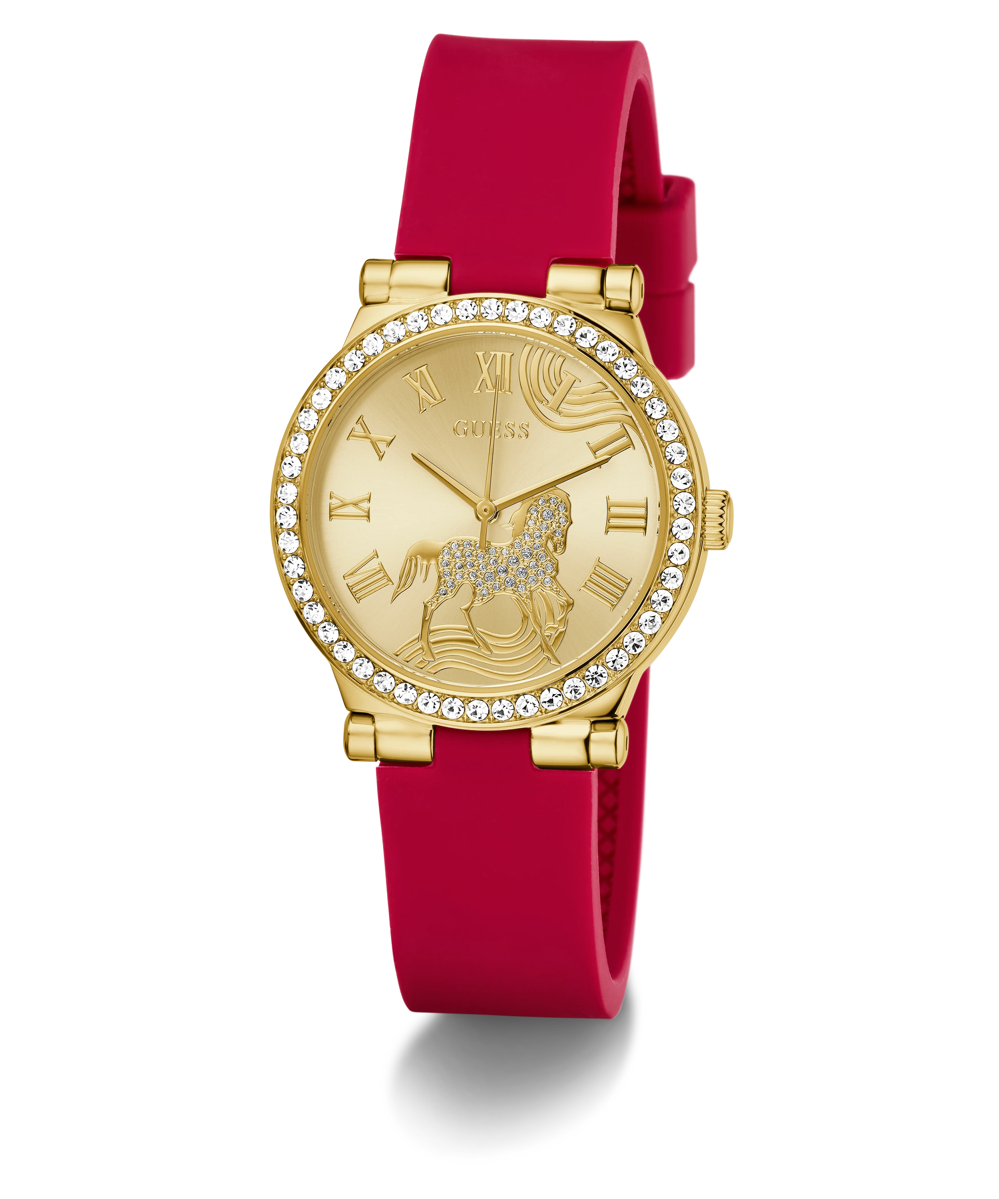 GUESS Ladies Limited Edition Lunar New Year Red Gold Tone Analog Watch