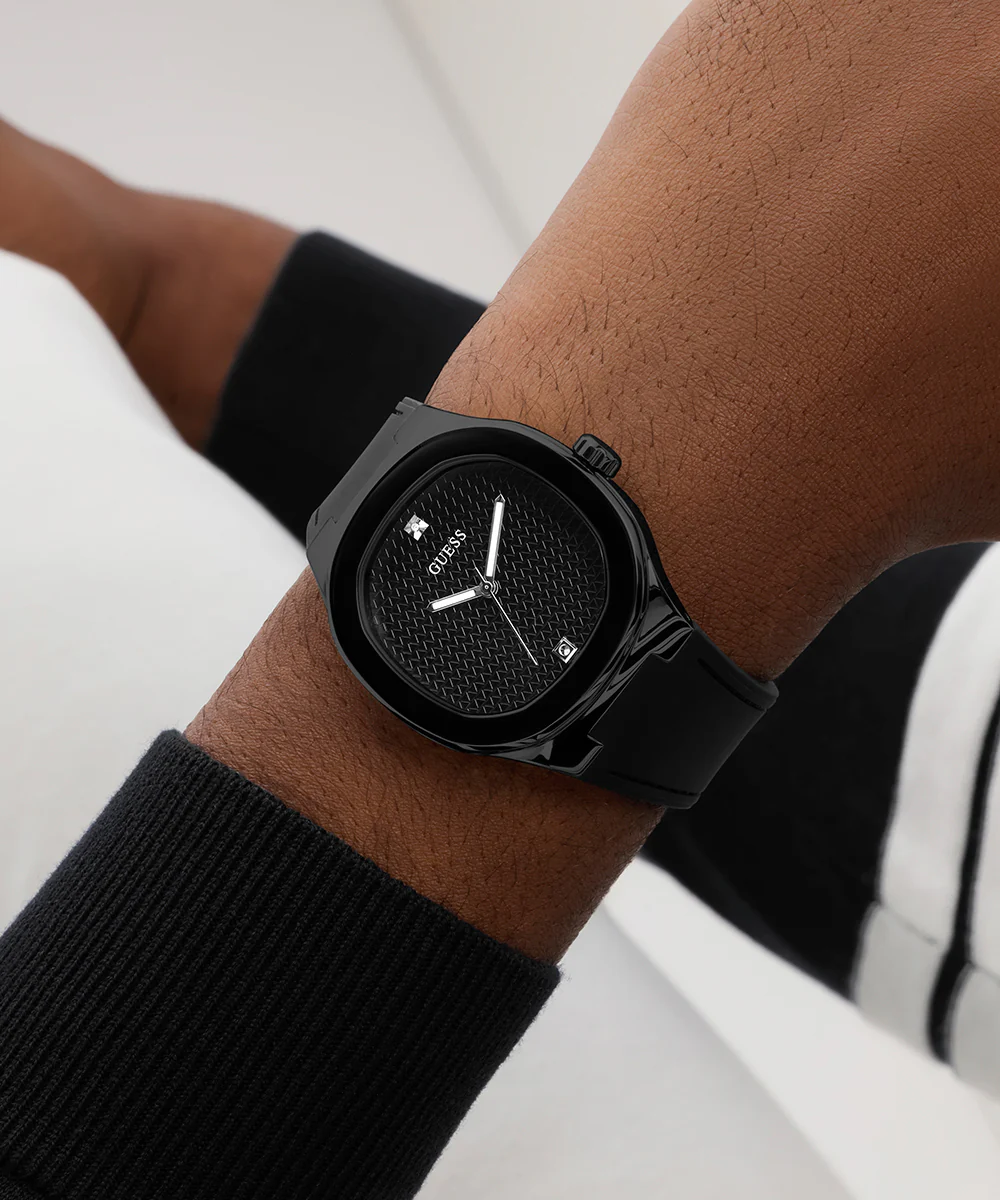GUESS Mens Black Analog Watch