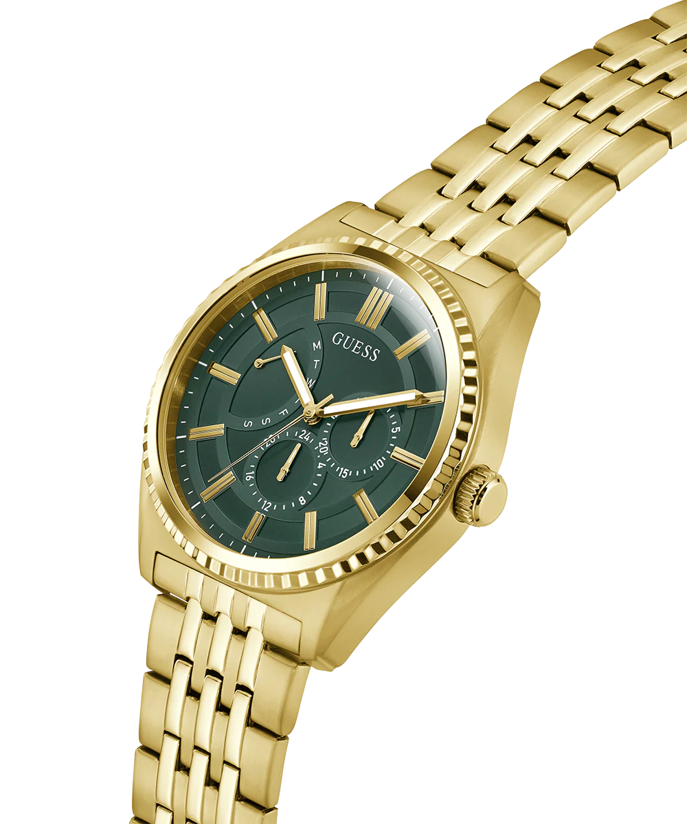 GUESS Mens Gold Tone Analog Watch