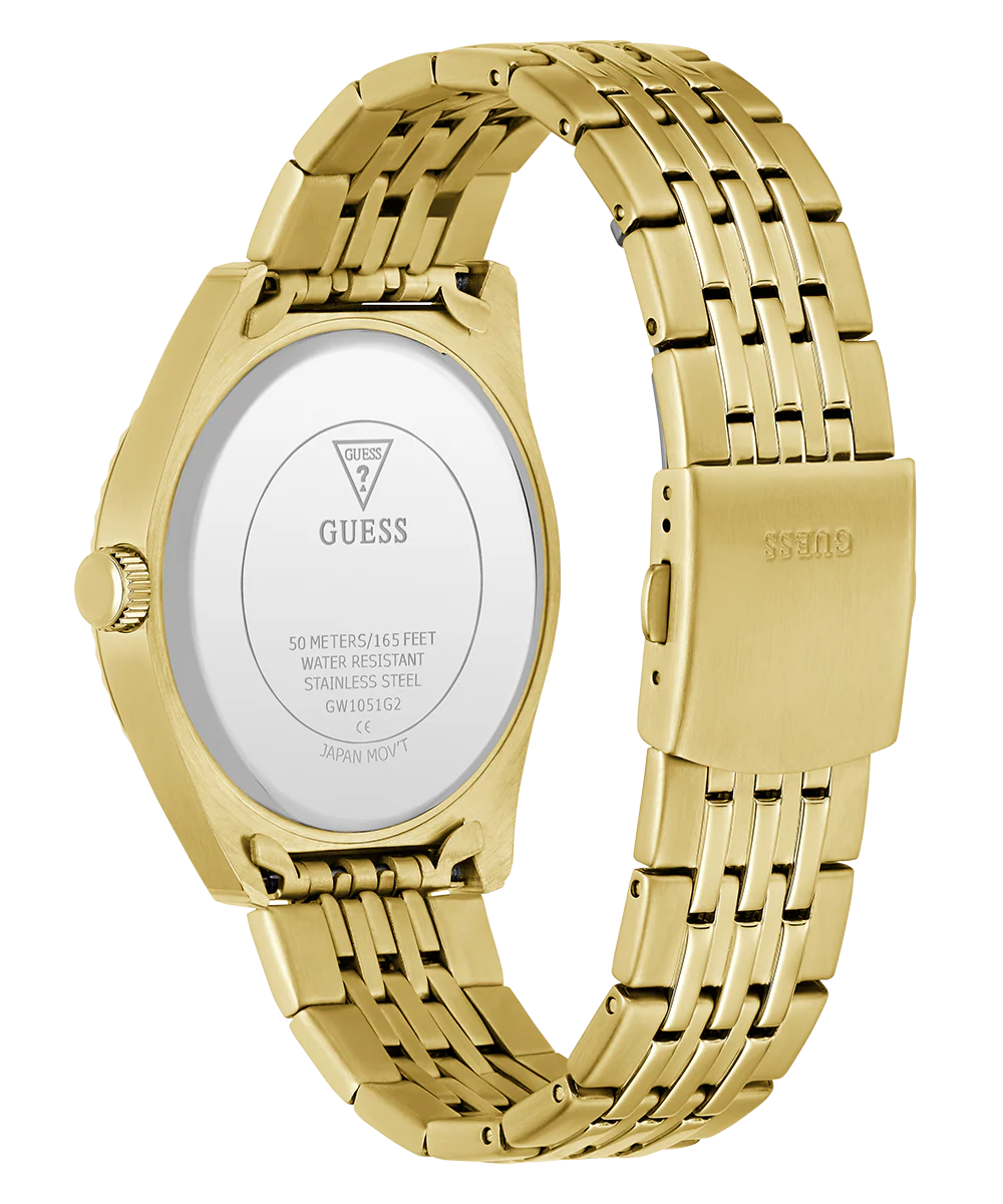 GUESS Mens Gold Tone Analog Watch