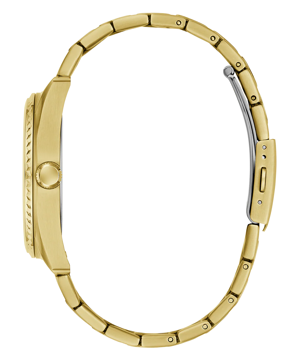 GUESS Mens Gold Tone Analog Watch