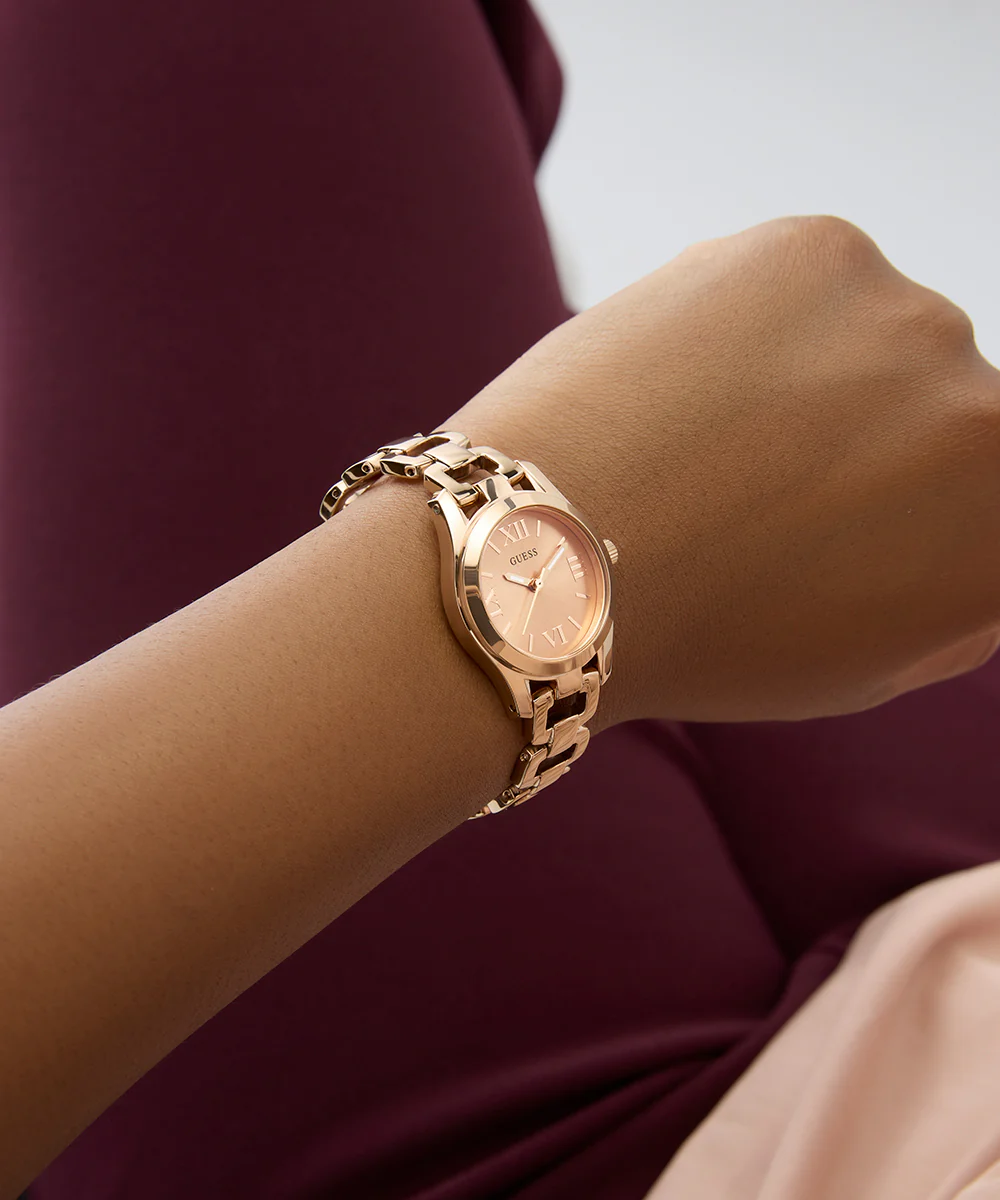 GUESS Ladies Rose Gold Tone Analog Watch
