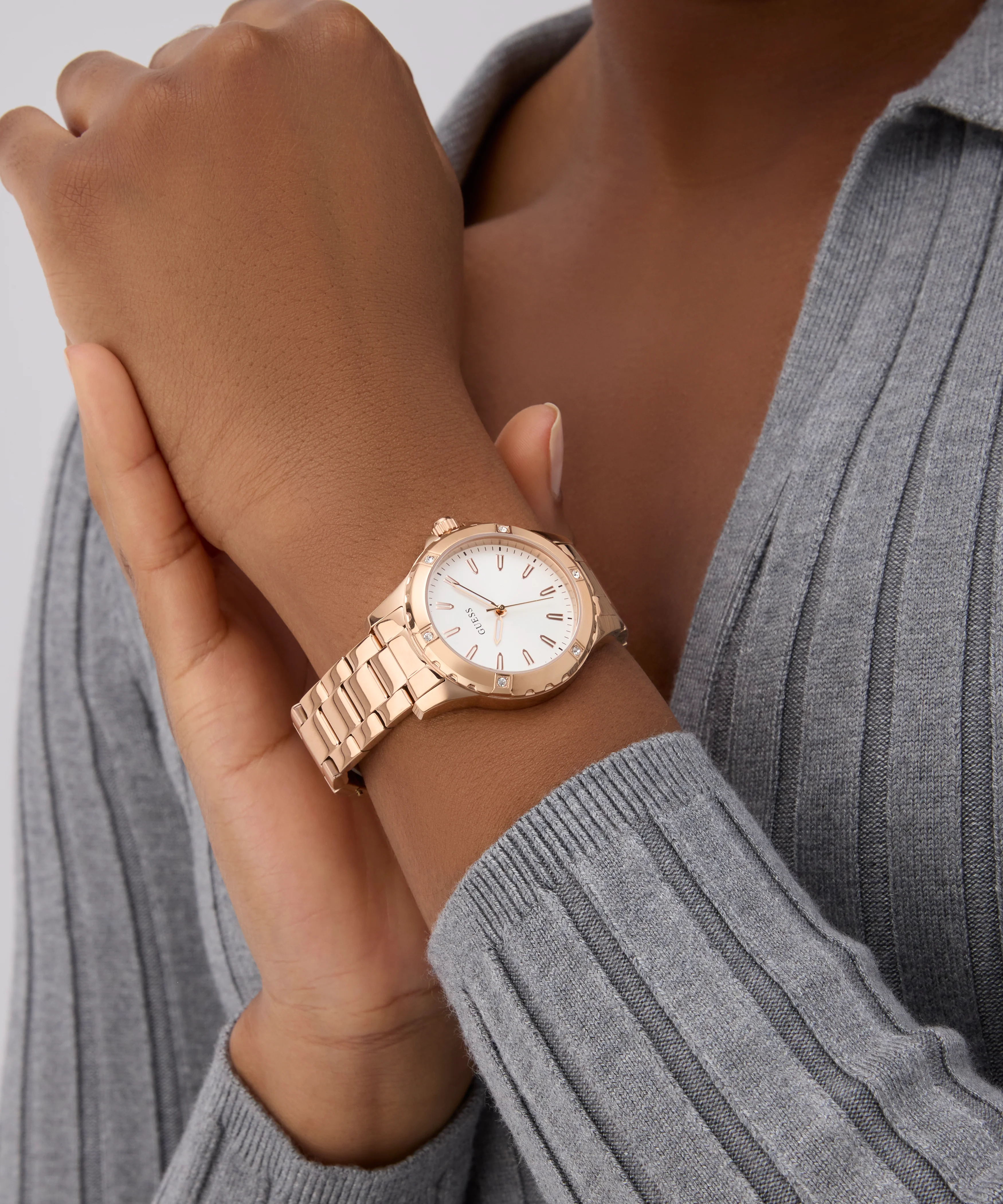 GUESS Ladies Rose Gold Tone Analog Watch