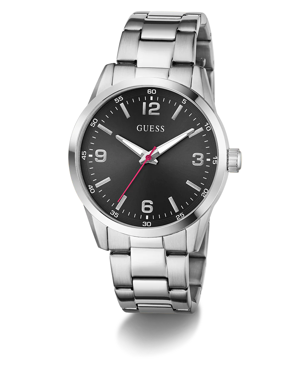 GUESS Mens Silver Tone Analog Watch