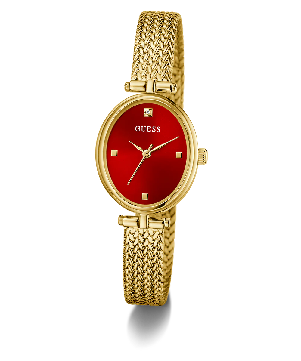 GUESS Ladies Ruby Gold Tone Analog Watch