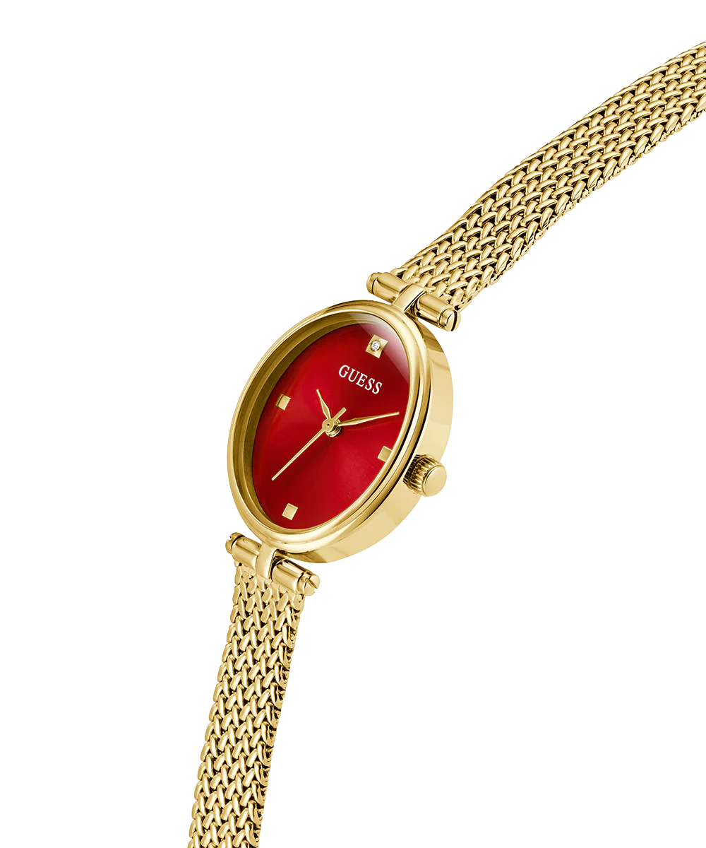 GUESS Ladies Ruby Gold Tone Analog Watch