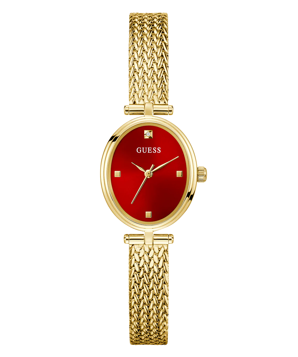 GUESS Ladies Ruby Gold Tone Analog Watch
