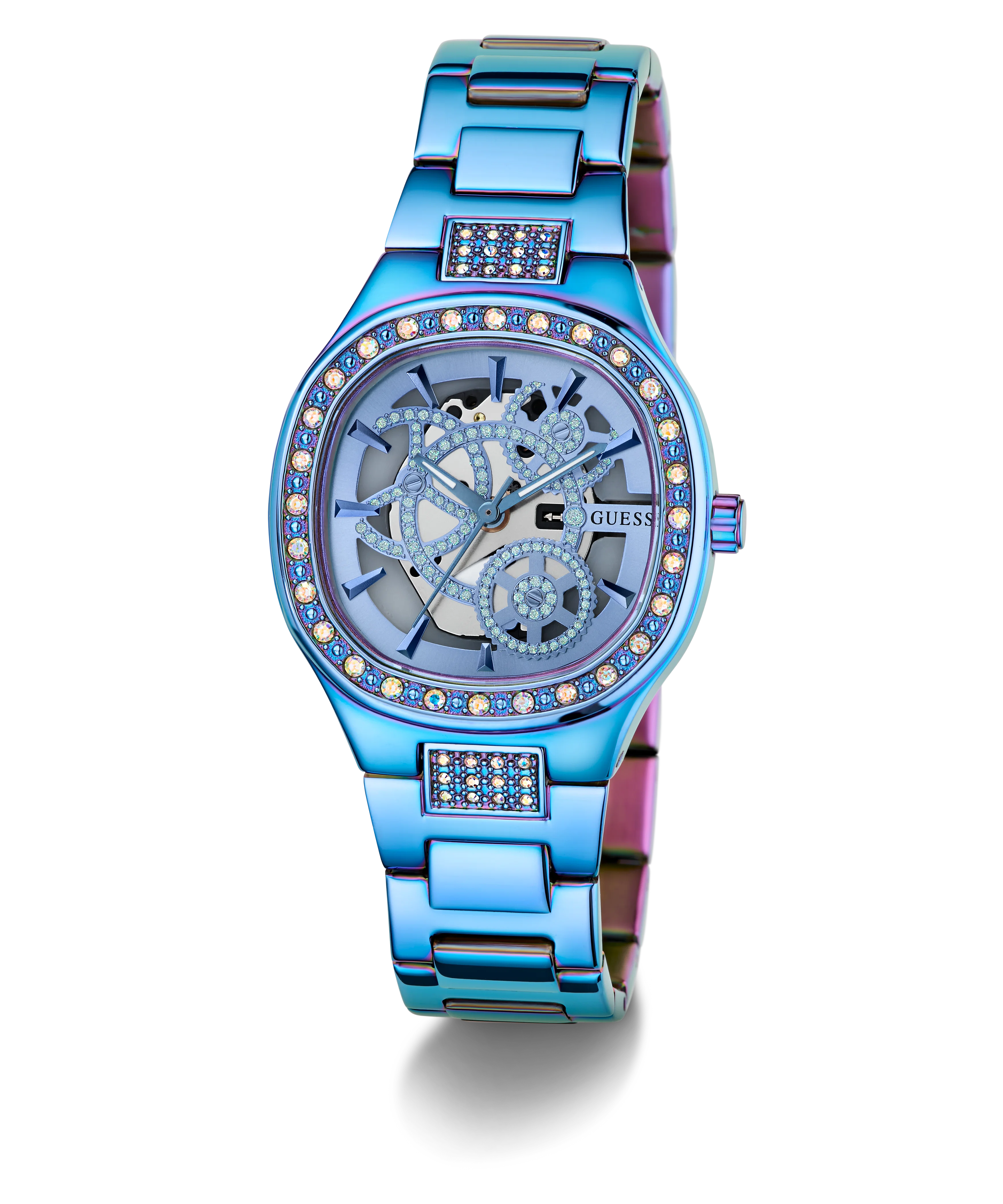 GUESS Ladies Iridescent Blue Analog Watch