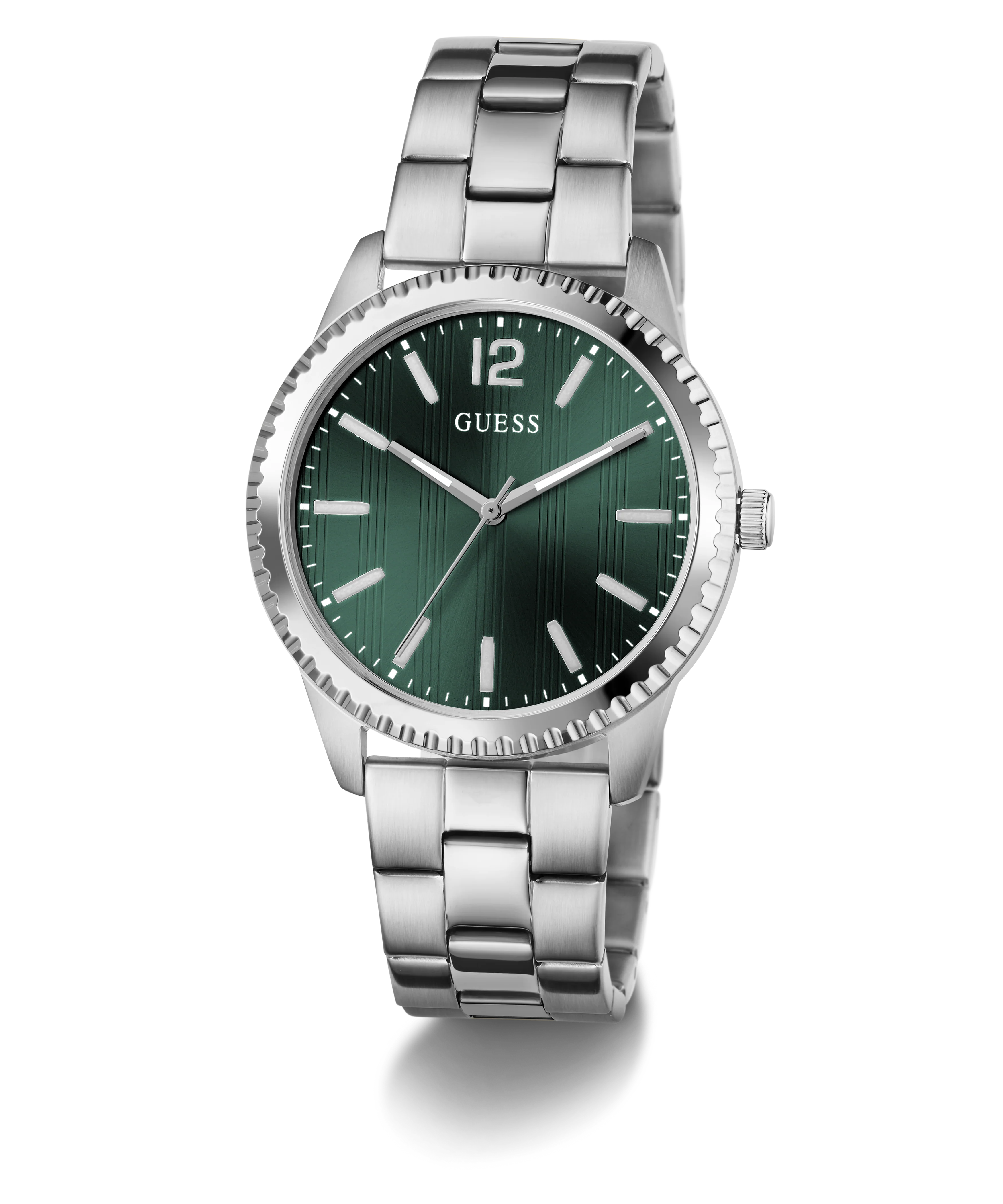 GUESS Mens Silver Tone Analog Watch