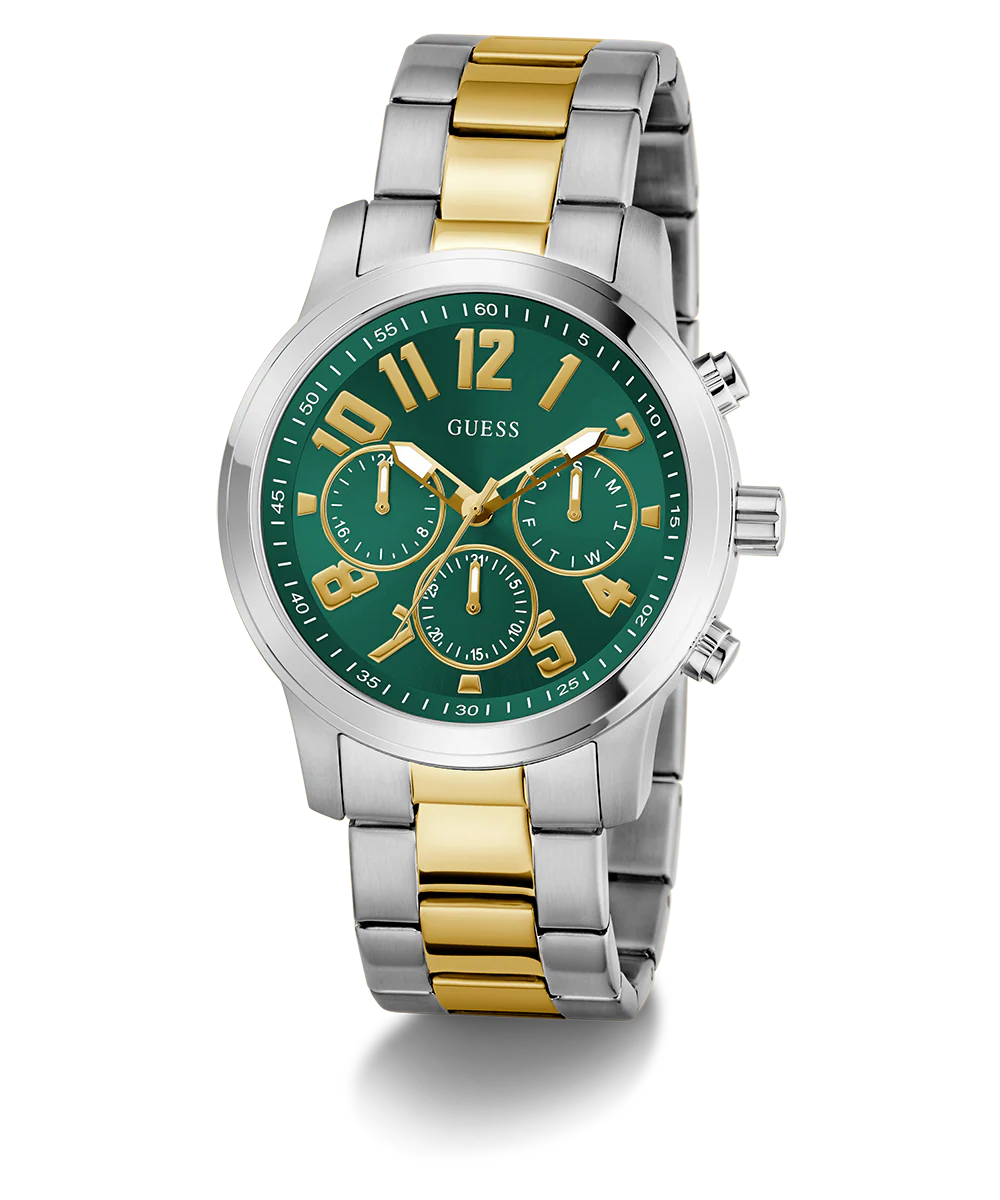 GUESS Mens 2-Tone Silver Analog Watch