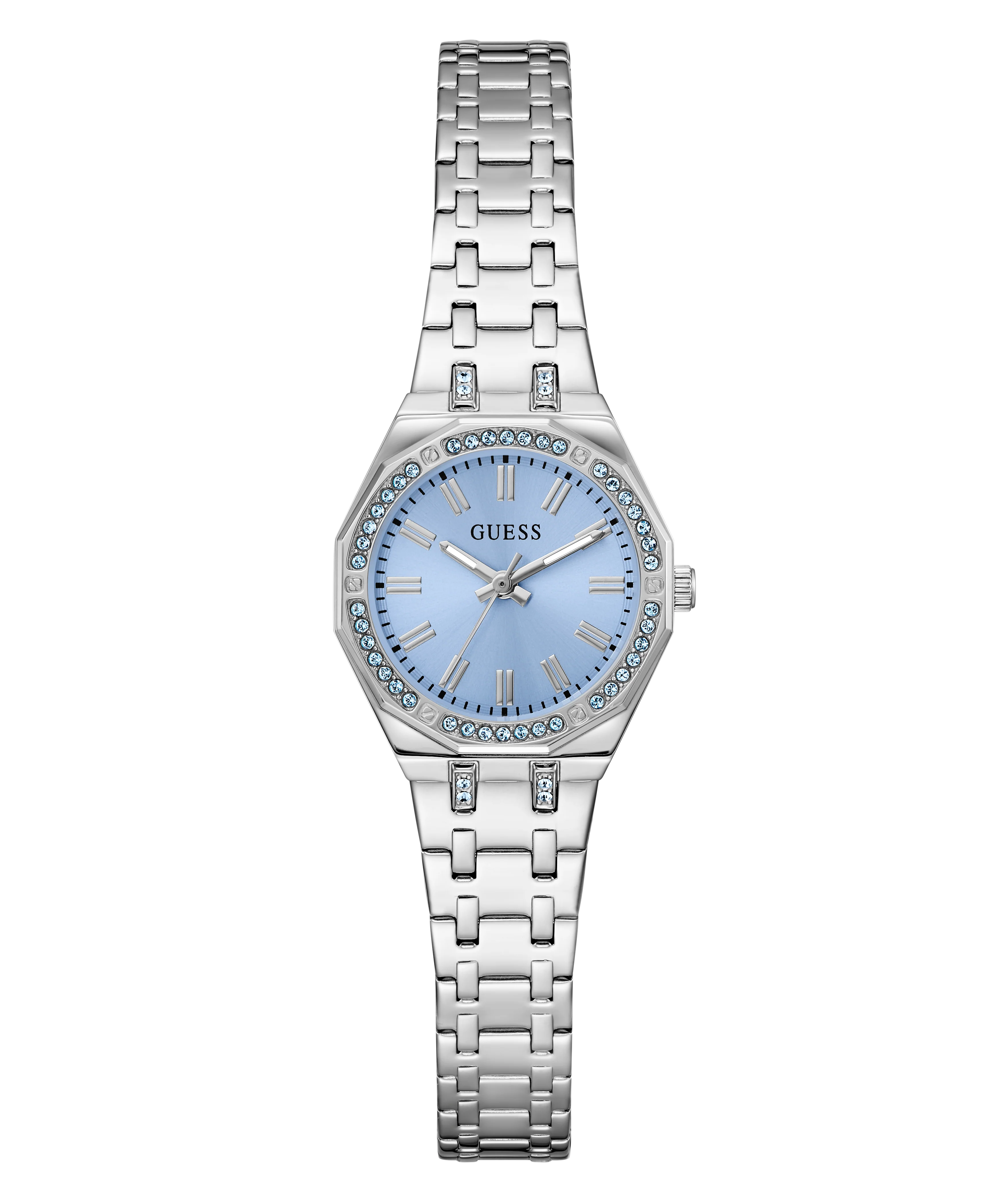 GUESS Ladies Silver Tone Multi-function Watch with Swarovski ReCreated™ crystals