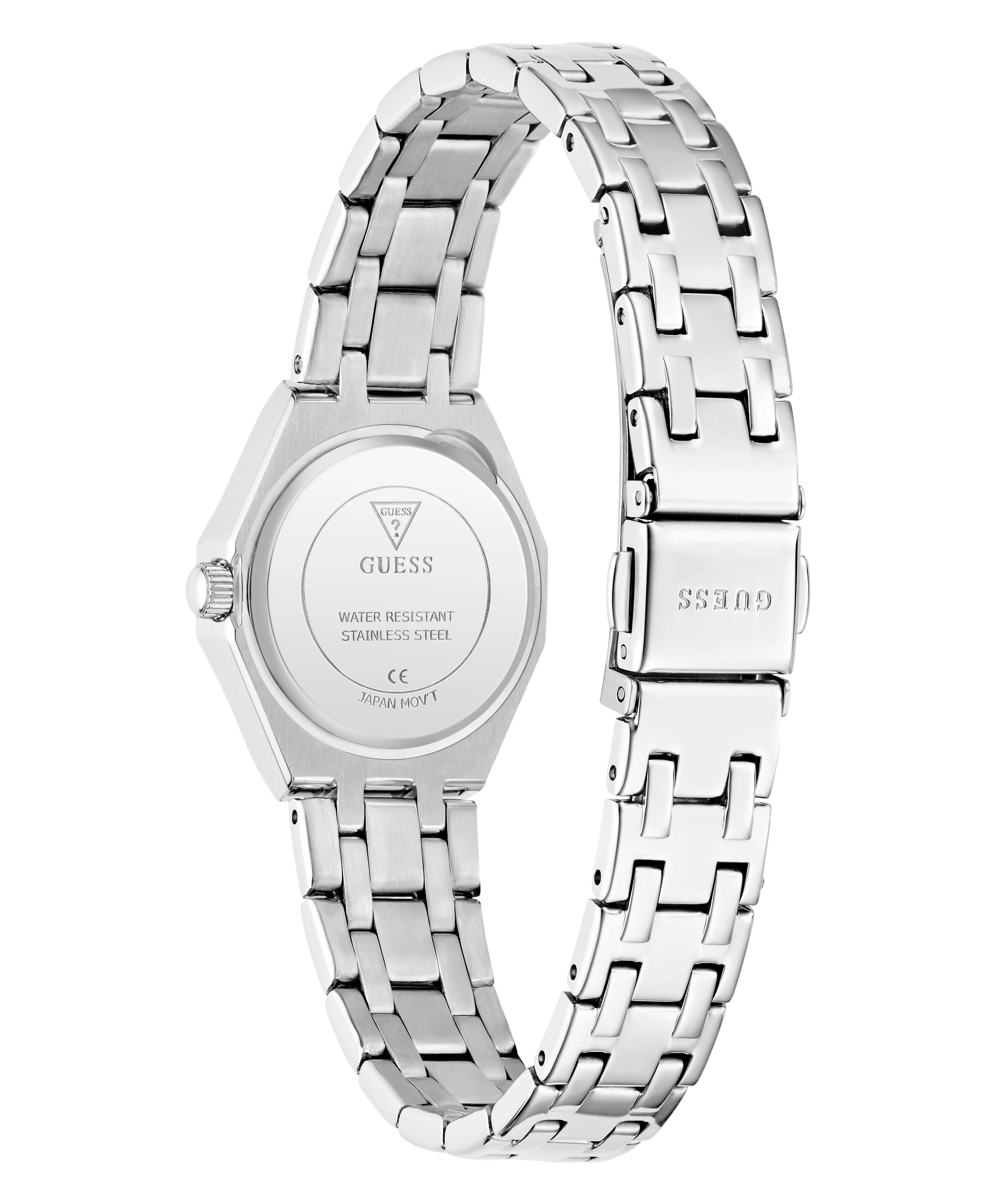 GUESS Ladies Silver Tone Multi-function Watch with Swarovski ReCreated™ crystals